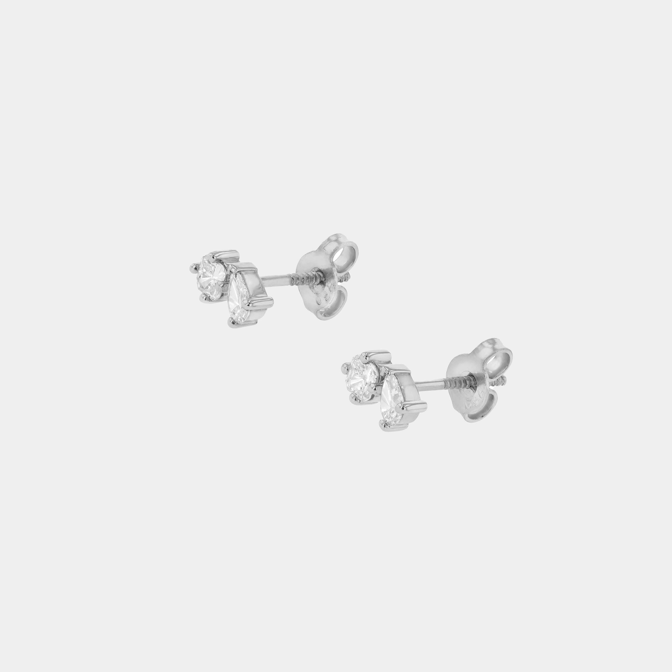 Earrings-Angelica Diamond Earrings combine pear and radiant cuts. Made to order in Australia with 2-4 weeks lead time. Ethically sourced diamonds and gemstones, crafted in recycled and refined gold. Part of the Angelica Collection.-ELIISE MAAR JEWELLERY