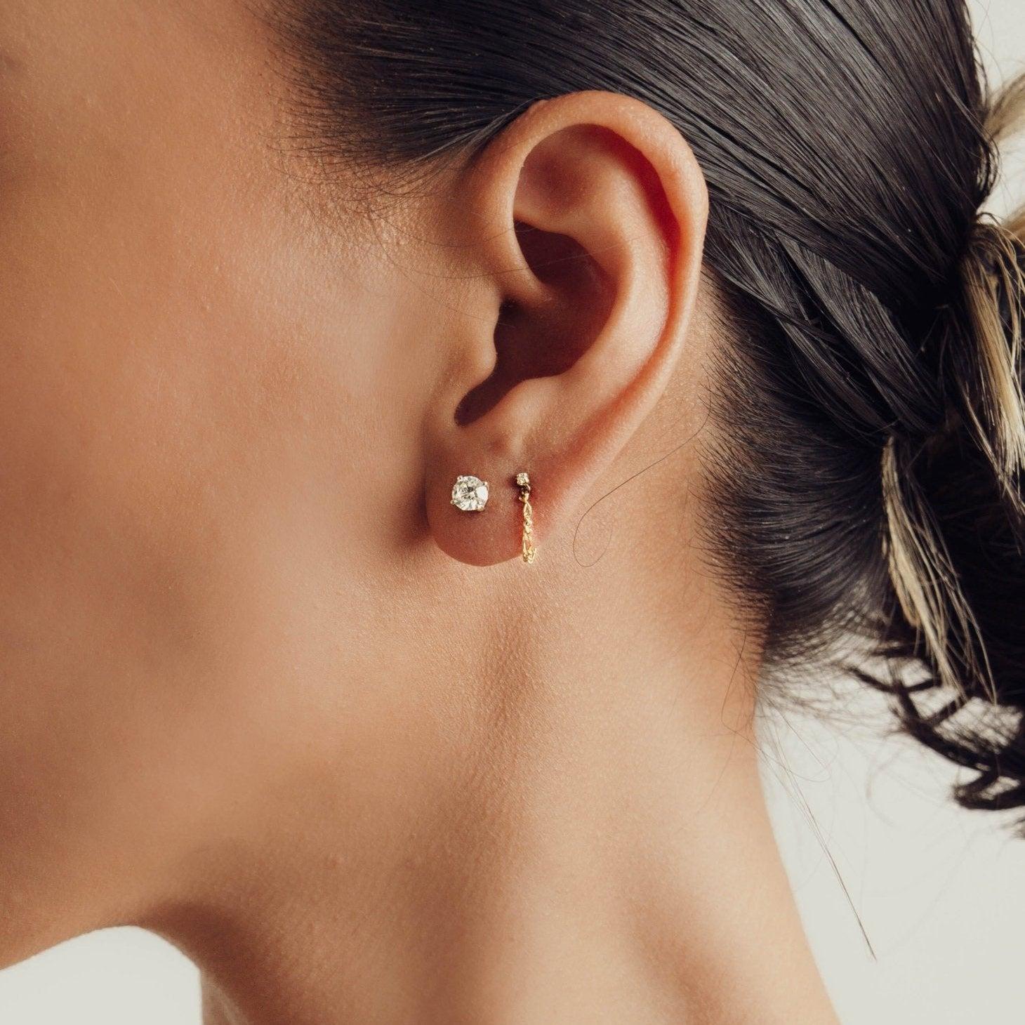 Earrings-Classic Solitaire Diamond Earrings. Made to order in Australia with a 2-4 week lead time. Pair with a diamond necklace for a complete look.-ELIISE MAAR JEWELLERY