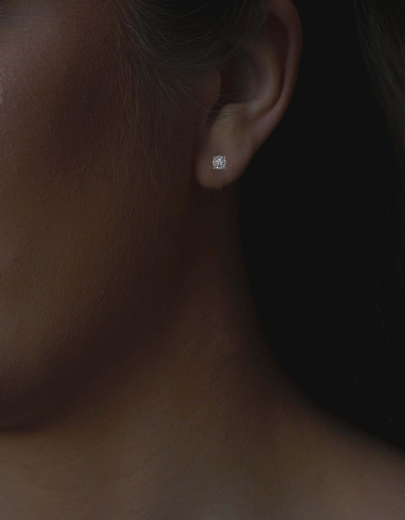 Earrings-Classic Solitaire Diamond Earrings. Made to order in Australia with a 2-4 week lead time. Pair with a diamond necklace for a complete look.-ELIISE MAAR JEWELLERY