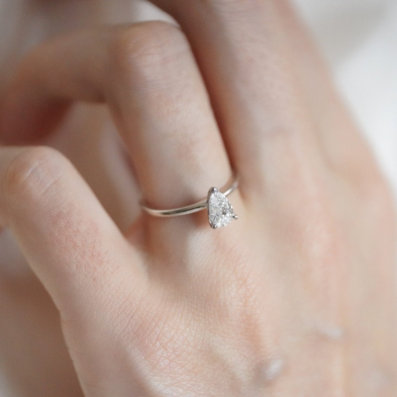 Rings-A classic solitaire design featuring a pear cut diamond. *Available in various diamond sizes.-ELIISE MAAR JEWELLERY