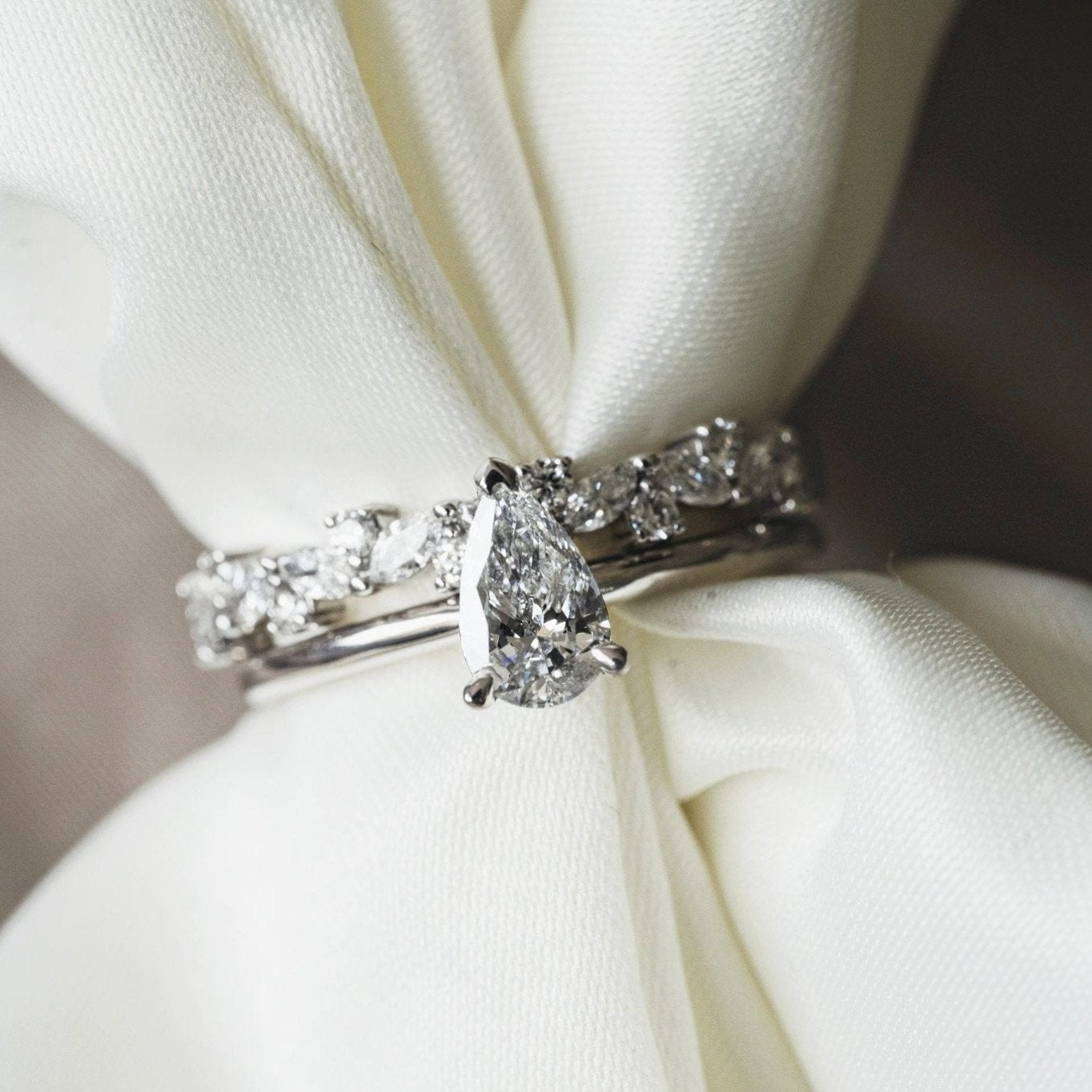 Rings-A classic solitaire design featuring a pear cut diamond. *Available in various diamond sizes.-ELIISE MAAR JEWELLERY