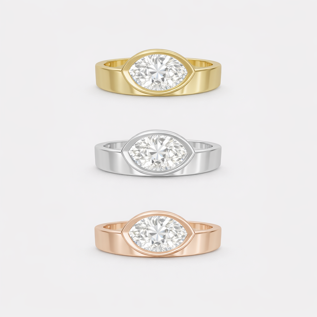 Rings-Part of the Goddess collection, the Iris is inspired by the Greek goddess of wisdom, Athena. Athena is a powerful force, also associated with craft and warfare. Wisdom is similarly associated with the eye in many cultures and religions, such as Hinduism and Buddhism as well as having connotations of feminine energy and creativity from the left Eye of Horus for the ancient Egyptians. The marquise cut diamond symbolises this eye and the wisdom it represents.-ELIISE MAAR JEWELLERY