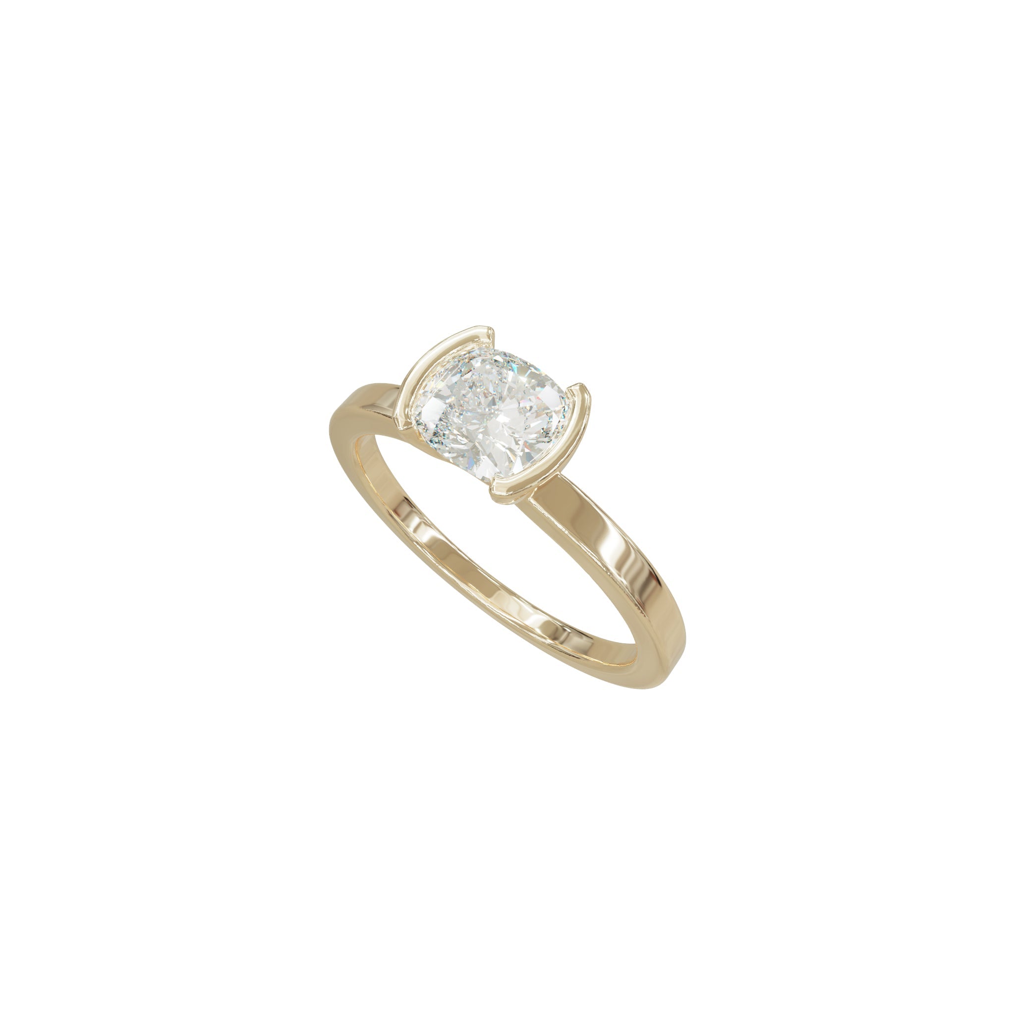 Rings-A ring shaped not by tradition, but by intention. The Isla Cushion Diamond Solitaire Ring is an ode to clarity - where elegance is stripped of excess and only truth remains. Available in different size cushion cut diamonds. Lifestyle images feature an elongated cushion diamond.-ELIISE MAAR JEWELLERY