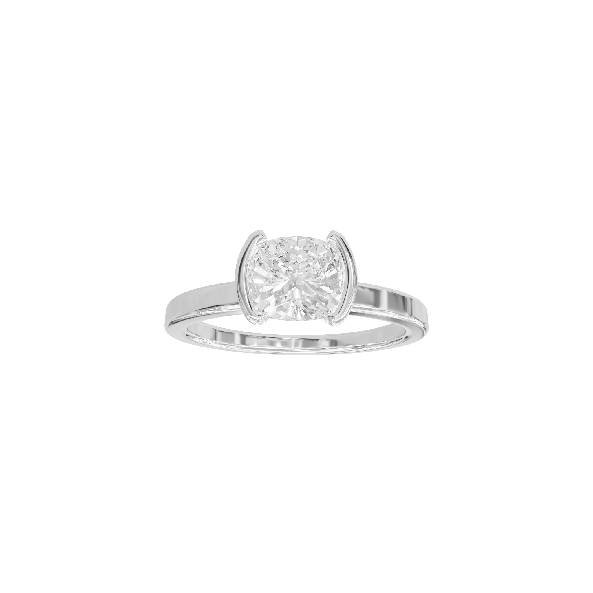 Rings-A ring shaped not by tradition, but by intention. The Isla Cushion Diamond Solitaire Ring is an ode to clarity - where elegance is stripped of excess and only truth remains. Available in different size cushion cut diamonds. Lifestyle images feature an elongated cushion diamond.-ELIISE MAAR JEWELLERY