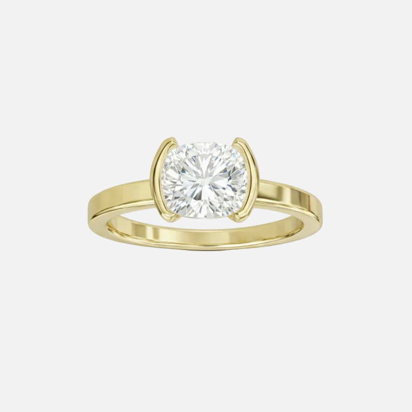 Rings-A ring shaped not by tradition, but by intention. The Isla Cushion Diamond Solitaire Ring is an ode to clarity - where elegance is stripped of excess and only truth remains. Available in different size cushion cut diamonds. Lifestyle images feature an elongated cushion diamond.-ELIISE MAAR JEWELLERY