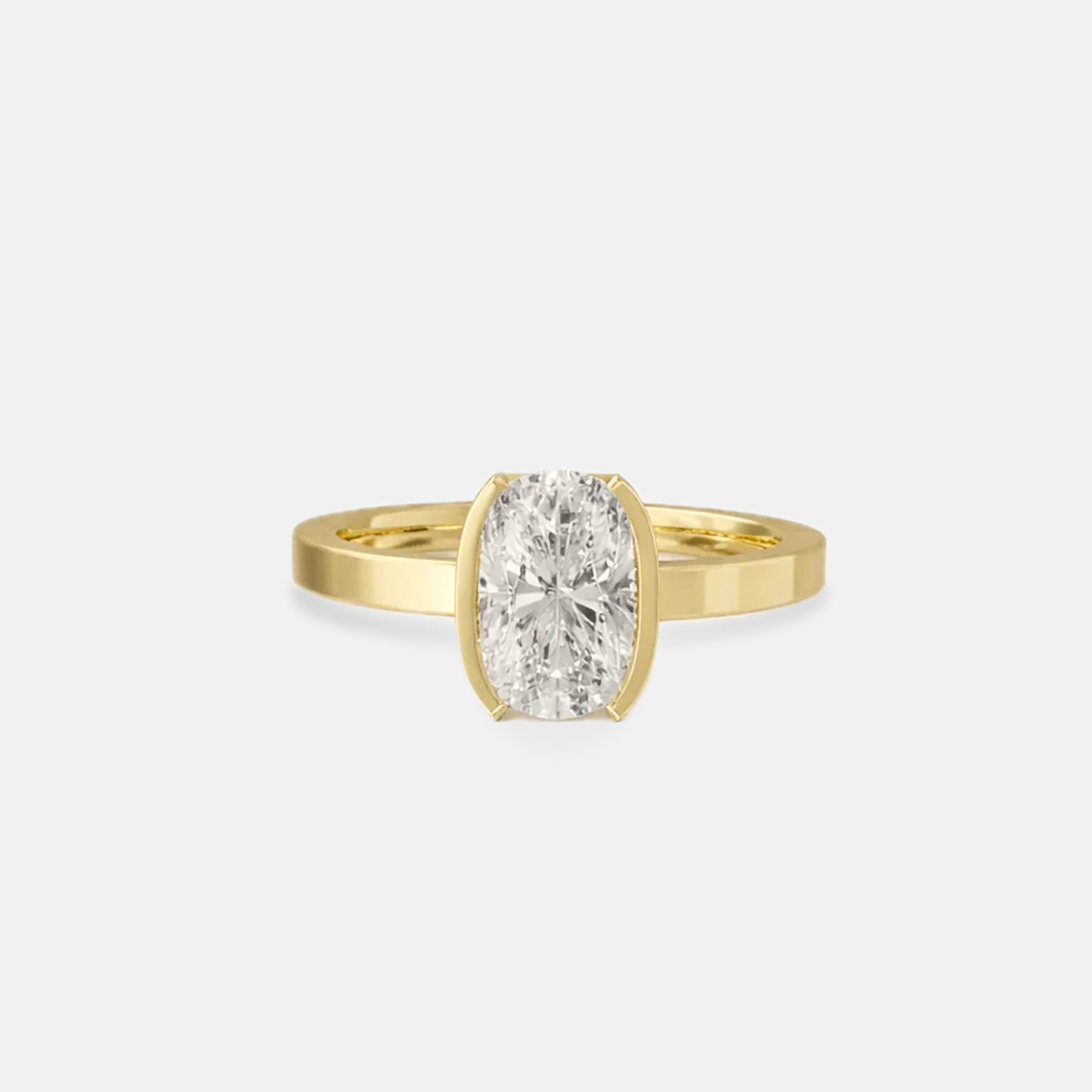 Rings-A ring shaped not by tradition, but by intention. The Isla Cushion Diamond Solitaire Ring is an ode to clarity - where elegance is stripped of excess and only truth remains. Available in different size cushion cut diamonds. Lifestyle images feature an elongated cushion diamond.-ELIISE MAAR JEWELLERY
