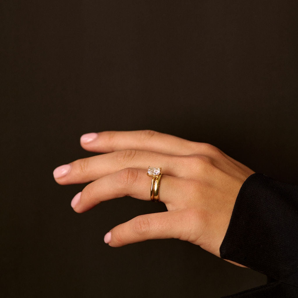 Rings-Discover the Jamie Diamond Ring, a timeless symbol of elegance. Meticulously crafted with a stunning lab-grown or natural diamonds, this ring embodies sustainable luxury. Elevate your style with this exquisite piece, designed to last a lifetime. Shown paired with the Lauren Diamond Band.-ELIISE MAAR JEWELLERY