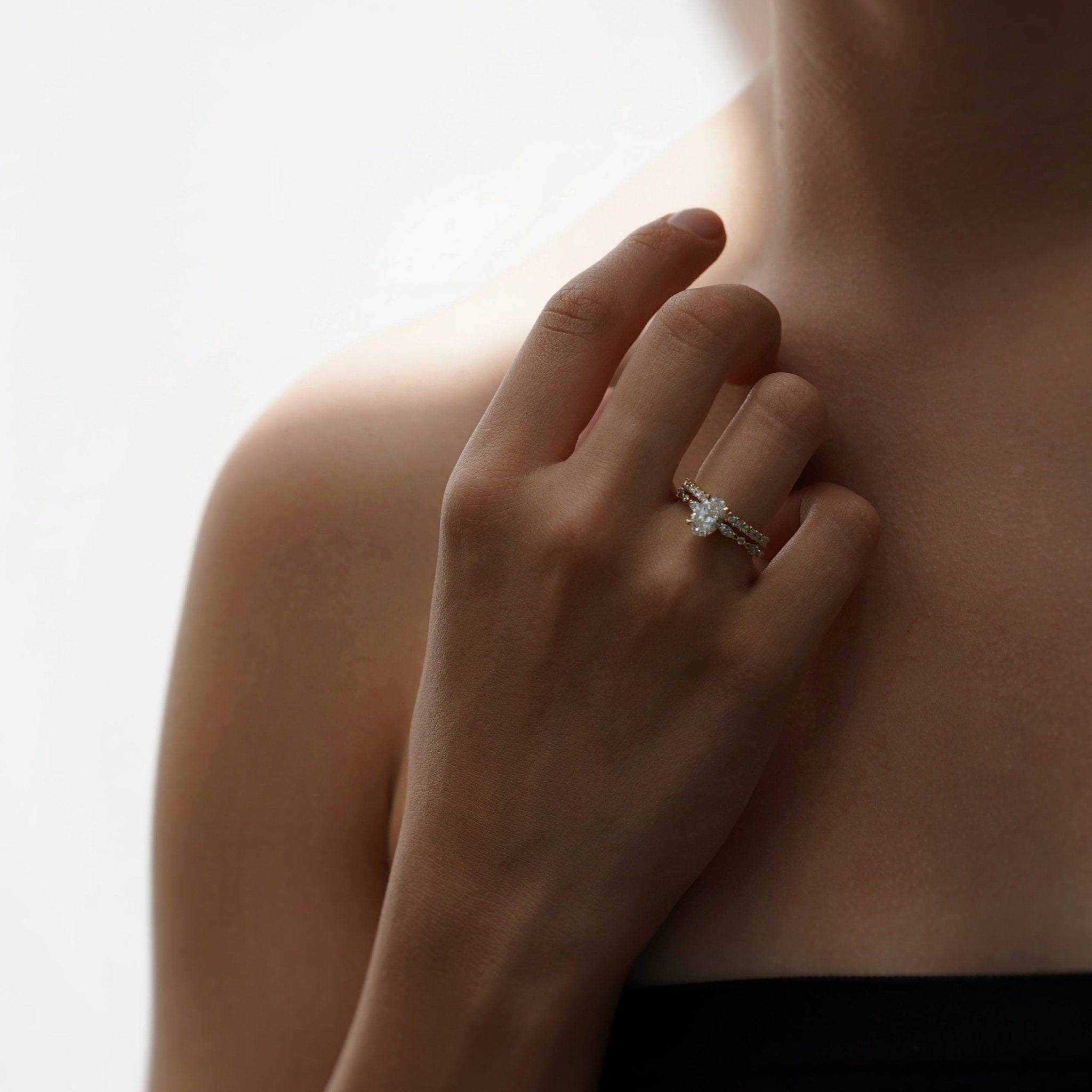 Rings-Our most classic Eliise Maar Design. With striking round brilliant and marquise cut diamonds set into the band in a dazzling wave of brilliance creating a crescendo at the centre stone of your choosing. This ring is feminine and mesmerising.-ELIISE MAAR JEWELLERY