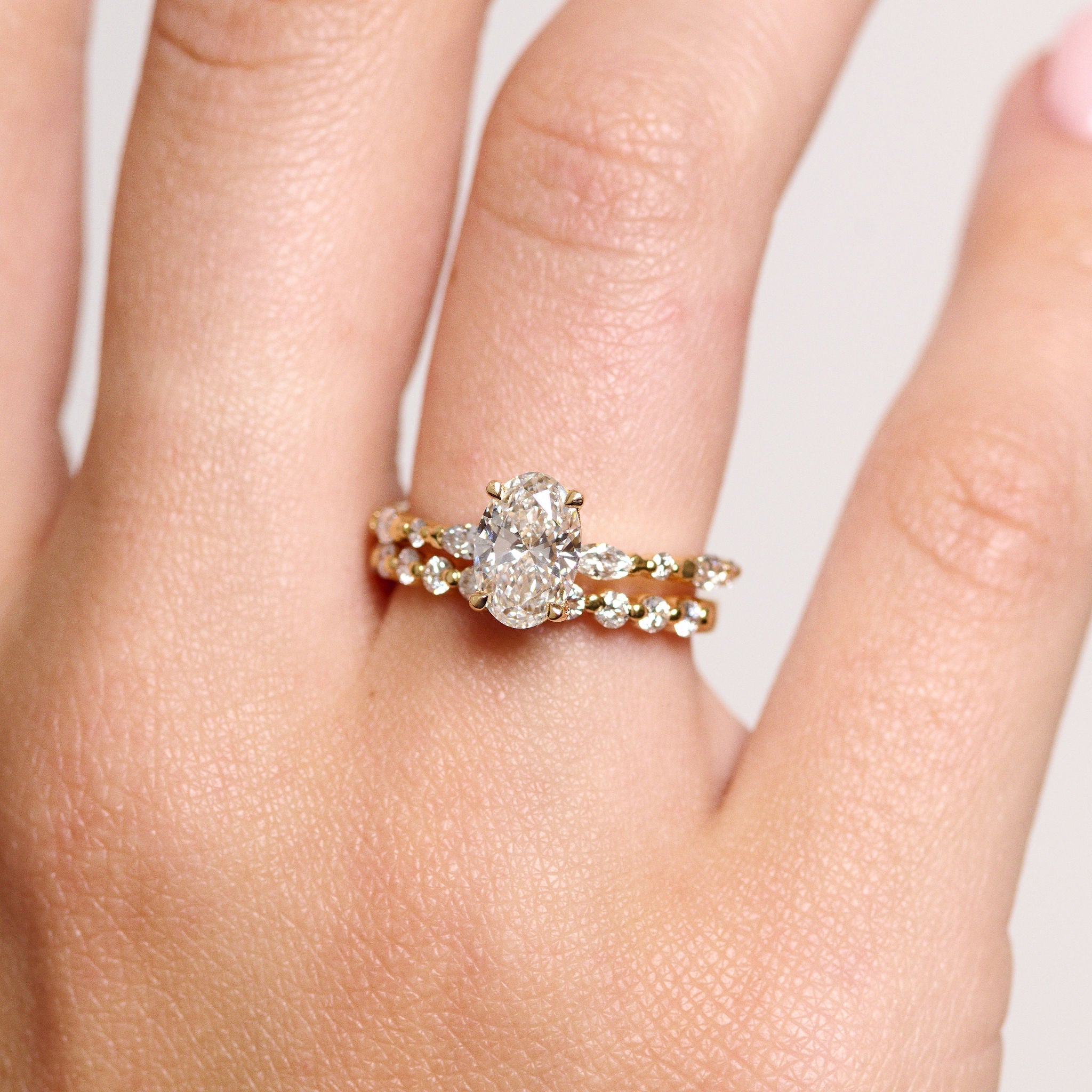 Rings-Our most classic Eliise Maar Design. With striking round brilliant and marquise cut diamonds set into the band in a dazzling wave of brilliance creating a crescendo at the centre stone of your choosing. This ring is feminine and mesmerising.-ELIISE MAAR JEWELLERY