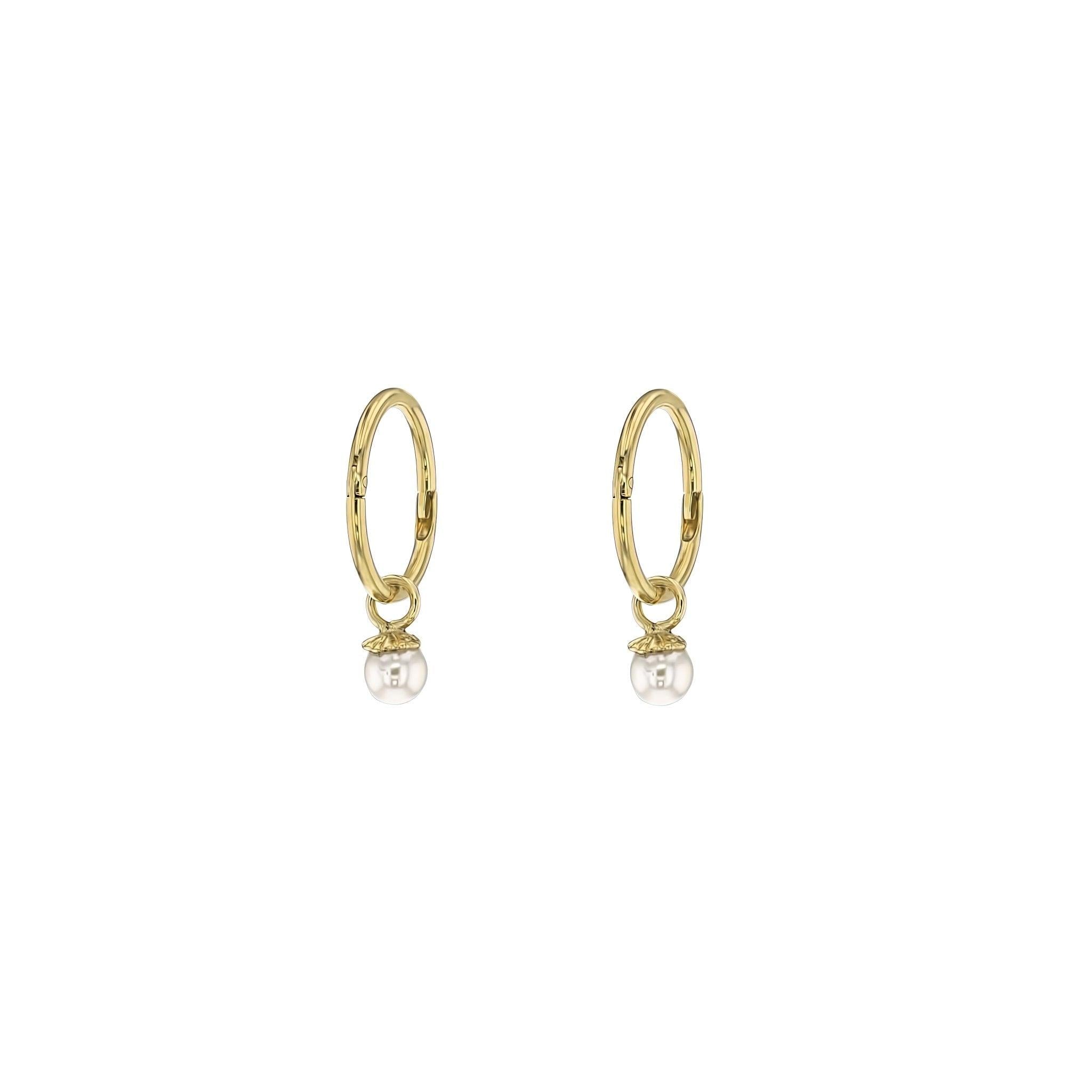 Rings-Pearl Sleeper Earrings, made to order in Australia. Comfortable for day and night wear, including sleep. Lead time 2-4 weeks. Timeless pearl design for any occasion.-ELIISE MAAR JEWELLERY