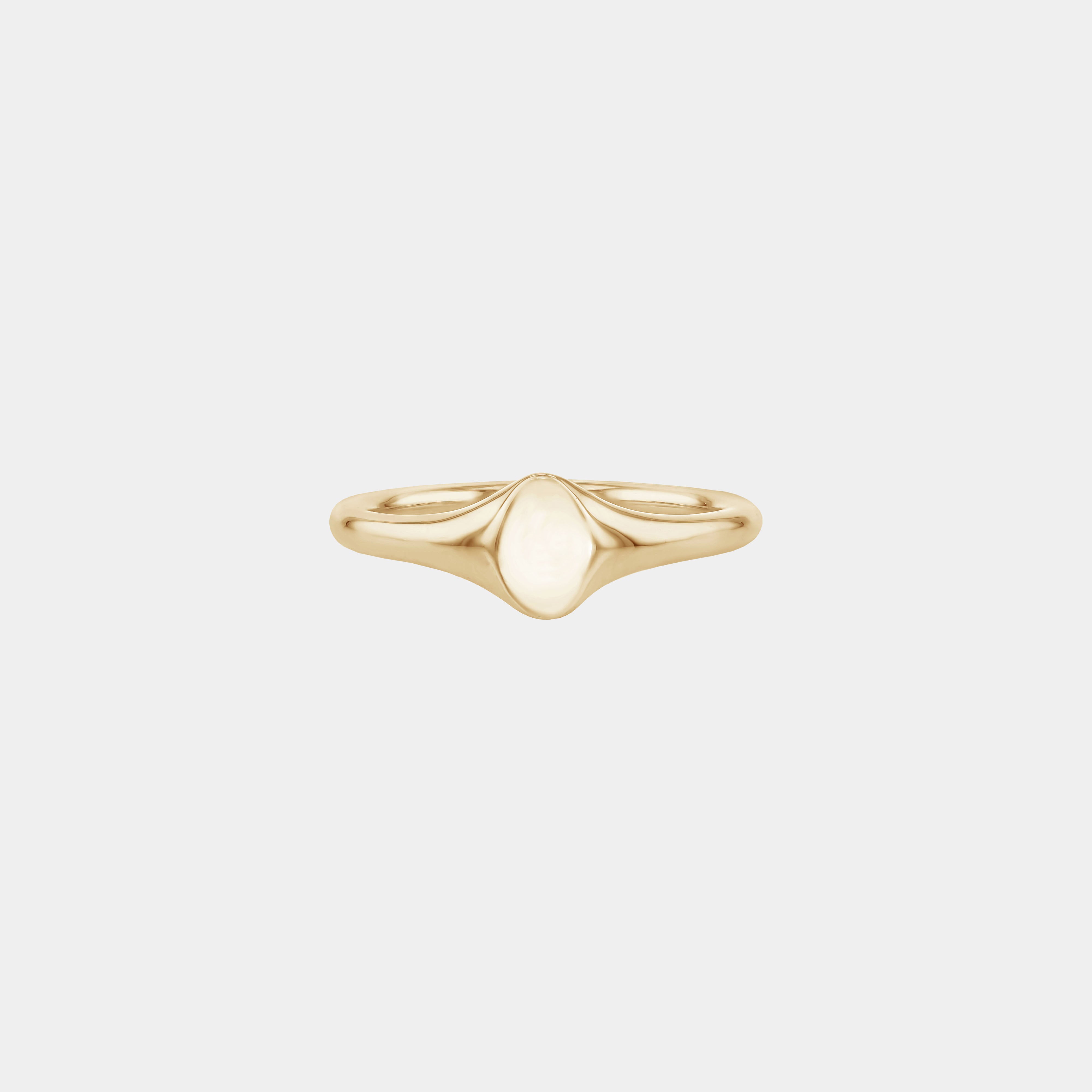 Rings-An exquisitely dainty signet band. This signet is perfect as a pinky ring or delicate band on any finger. Stunning by itself or paired with the shaped signet diamond band for extra radiance. Product Details - Curved diamond band is available to purchase separately here - Band is 2mm thick and wide - Please email for customizations if you would like to add any gemstones-ELIISE MAAR JEWELLERY