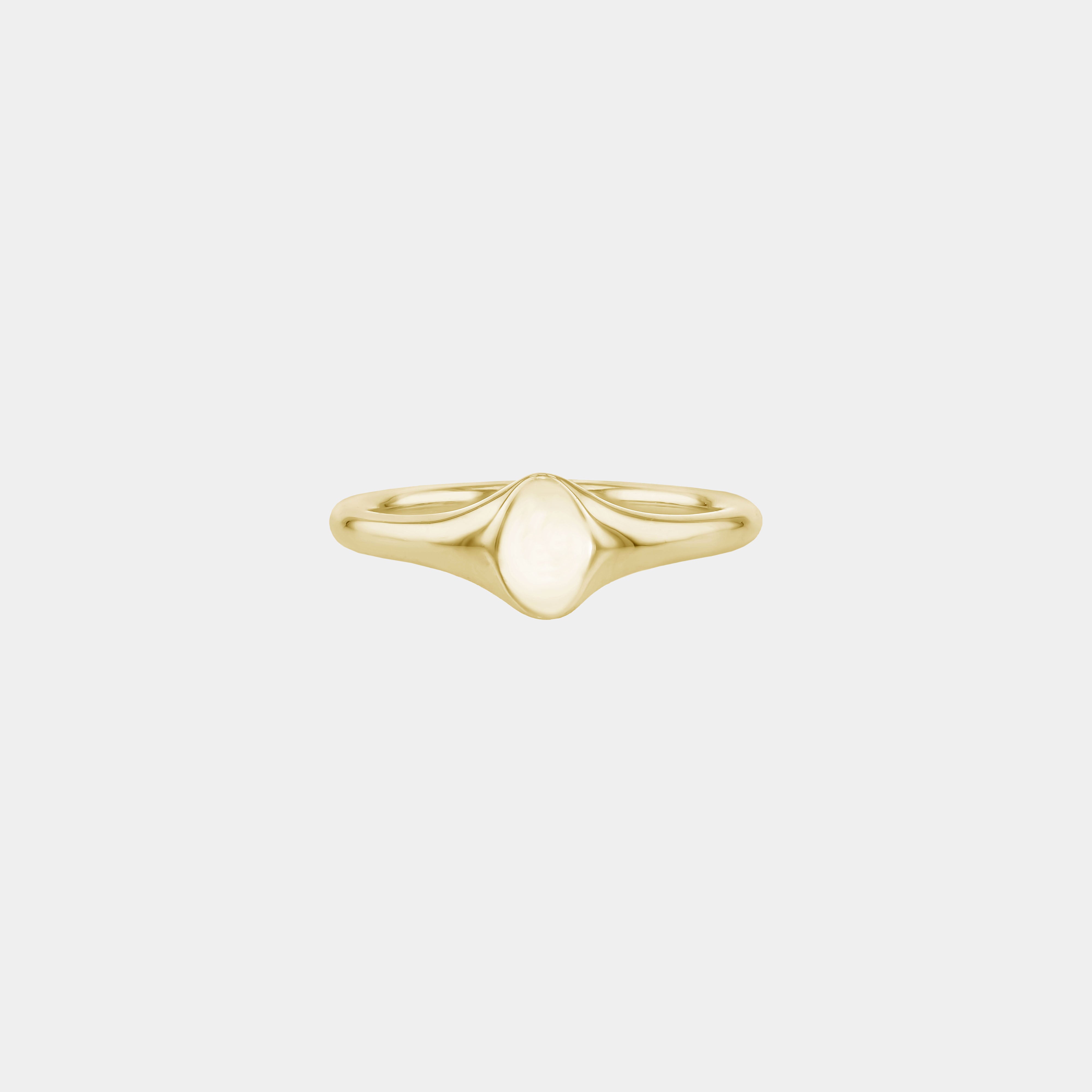 Rings-An exquisitely dainty signet band. This signet is perfect as a pinky ring or delicate band on any finger. Stunning by itself or paired with the shaped signet diamond band for extra radiance. Product Details - Curved diamond band is available to purchase separately here - Band is 2mm thick and wide - Please email for customizations if you would like to add any gemstones-ELIISE MAAR JEWELLERY