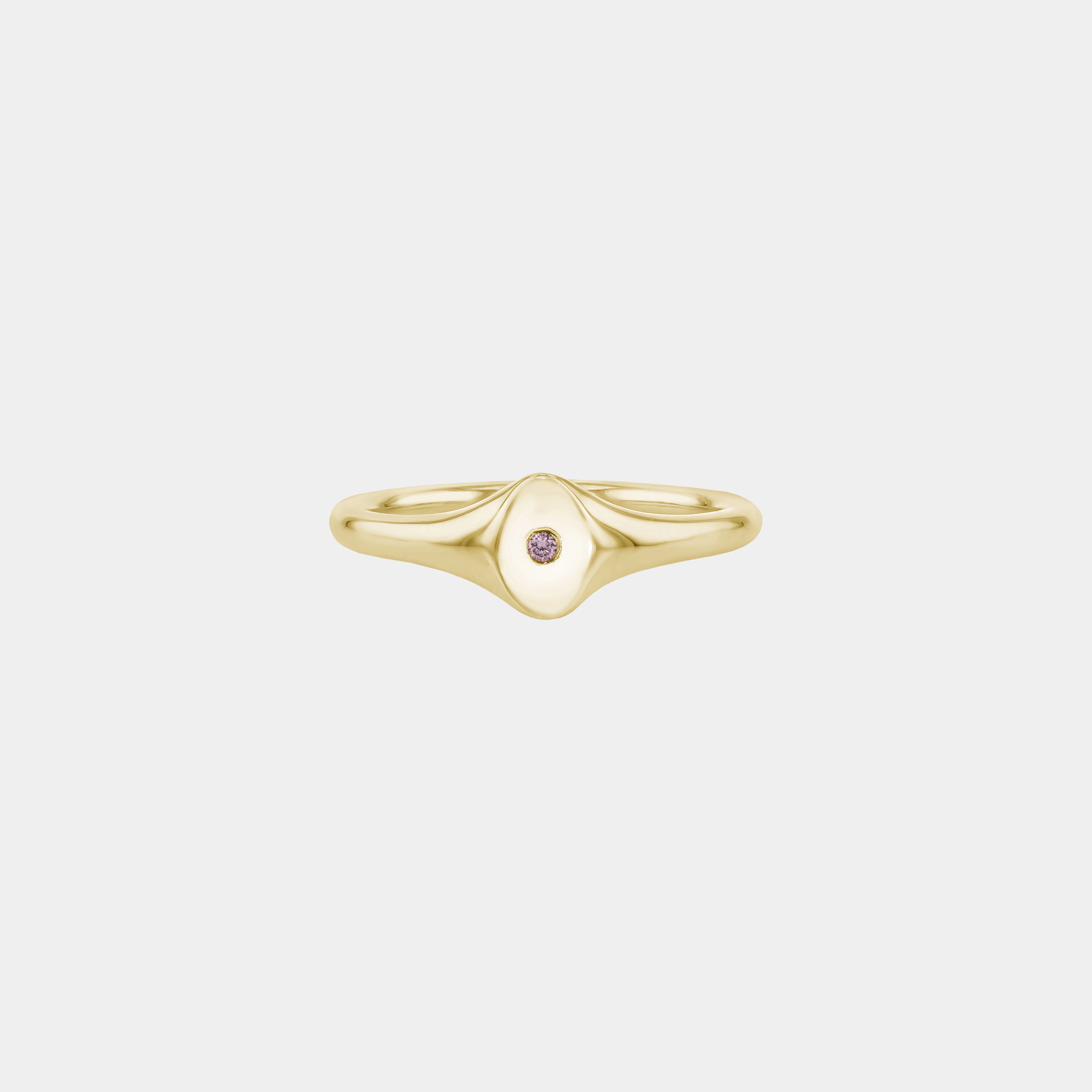 Rings-An exquisitely dainty signet band. Set with a rare pink diamond, this signet is perfect as a pinky ring or delicate band on any finger. Stunning by itself or paired with the staple signet diamond band for extra radiance.-ELIISE MAAR JEWELLERY