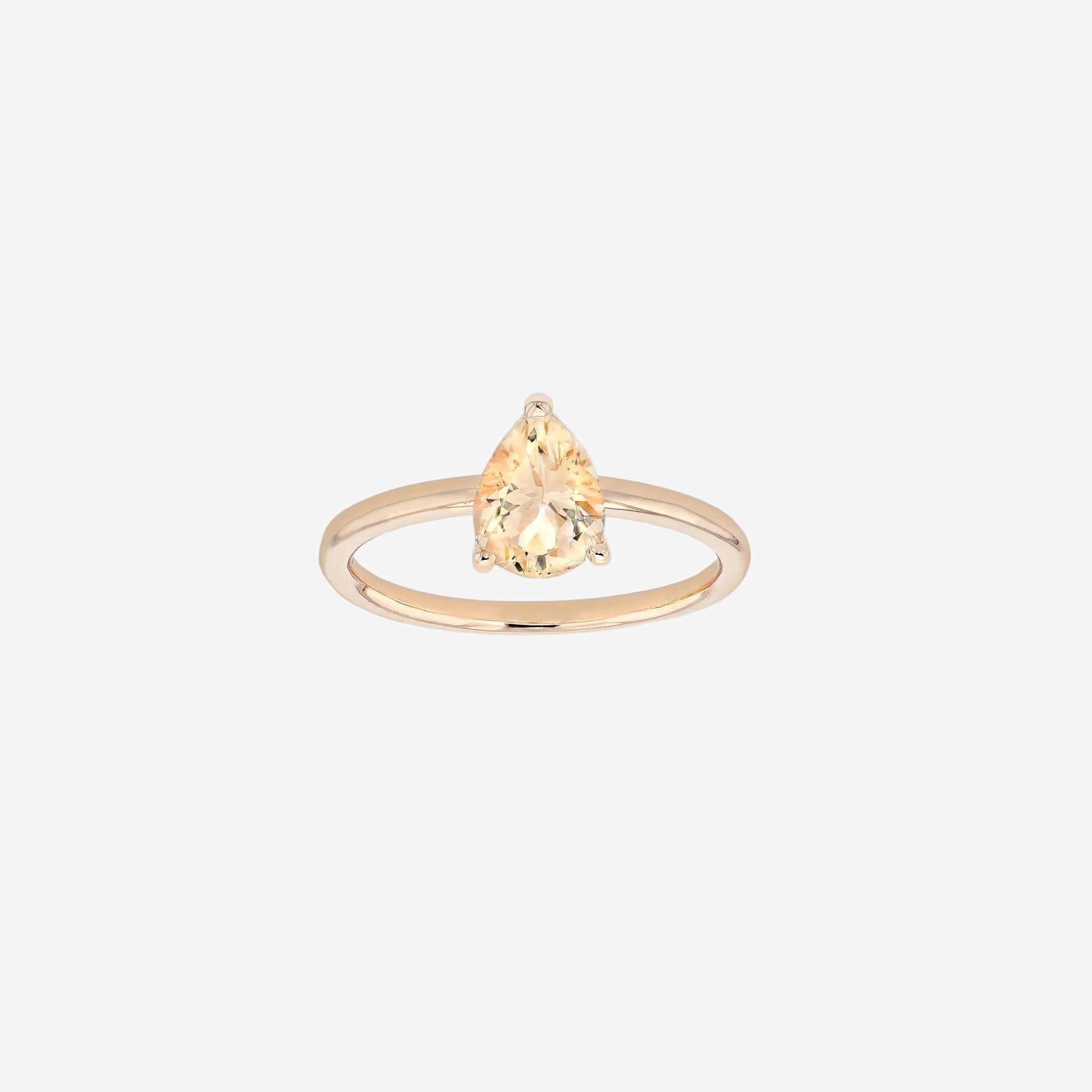 Rings-Feminine, nostalgic nod to the beauty, timelessness and grace of what it means to be woman. Made complete with the pink translucence of natural Morganite stone. Destined to be your forever obsession. An absolute treat for the minimalism lovers. Product Details - Featuring an 8x6mm pear-cut natural Morganite- Ring is 1.80mm wide and 1.80mm thick-ELIISE MAAR JEWELLERY