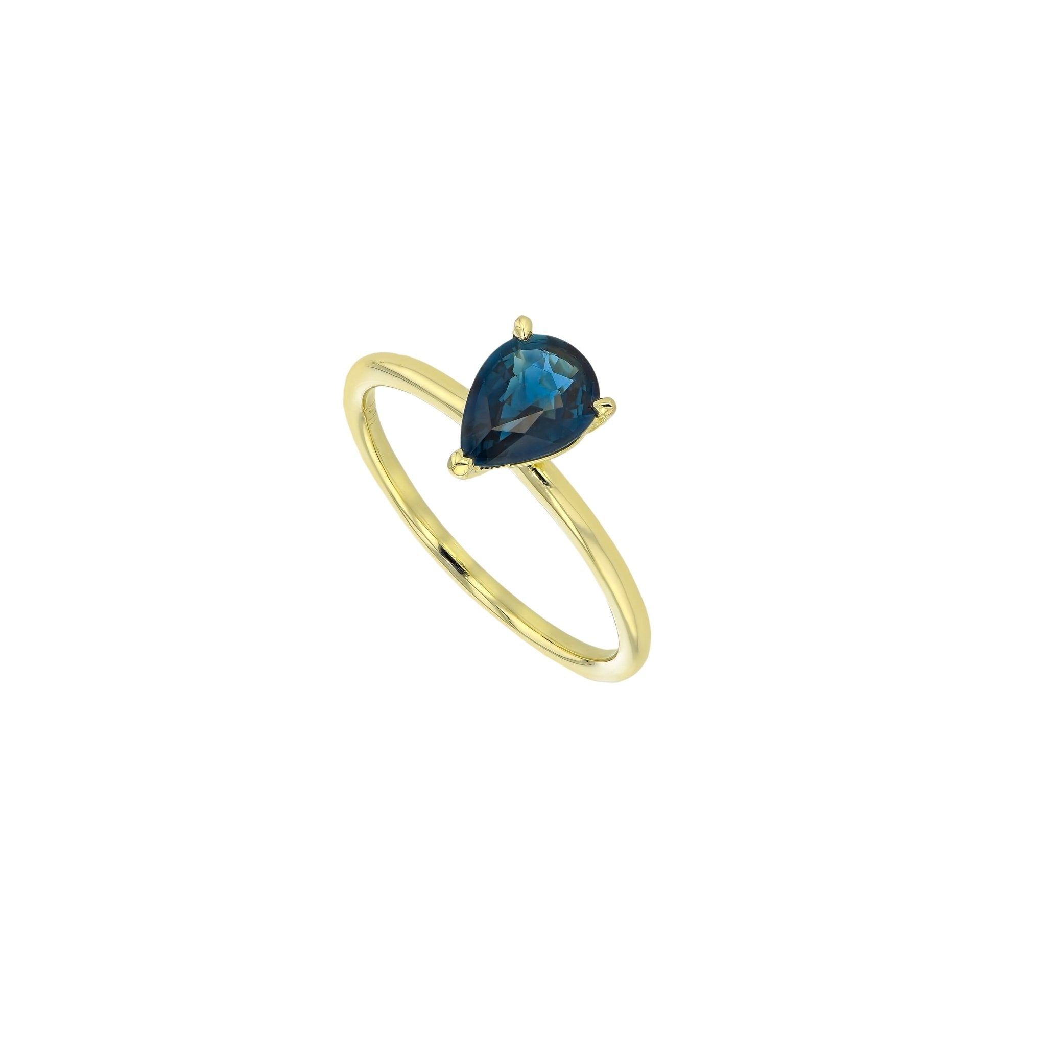 Rings-Feminine, nostalgic nod to the beauty, timelessness and grace of what it means to be woman. Made complete with the pink translucence of natural Morganite stone. Destined to be your forever obsession. An absolute treat for the minimalism lovers. Product Details - Featuring an 8x6mm pear-cut natural Australian sapphire- Ring is 1.80mm wide and 1.80mm thick-ELIISE MAAR JEWELLERY