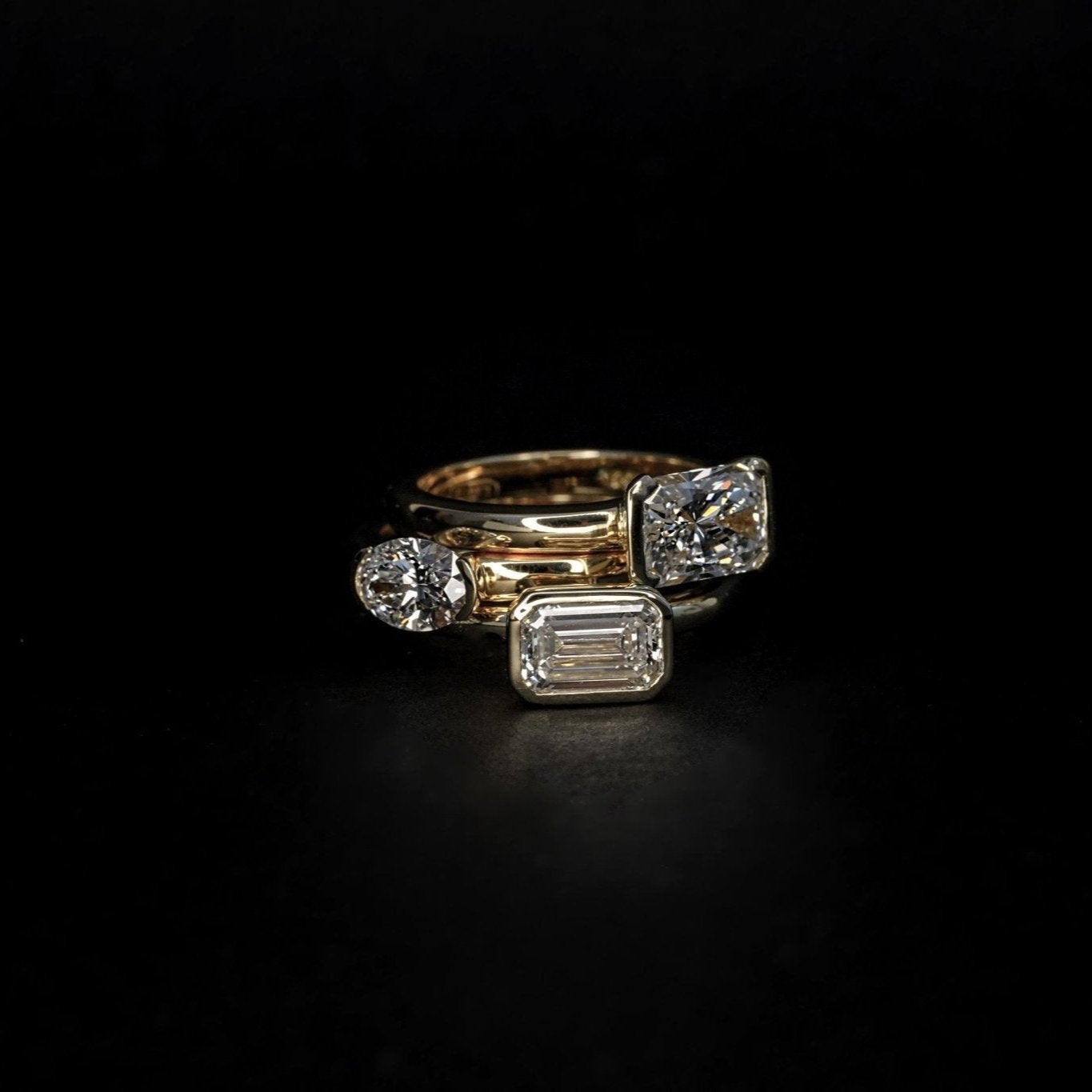 Rings-The Stephanie is truly effortless and timeless. The full bezel setting around the emerald cut diamond makes this ring unique and bold. Fall in love forever with this stunning design.-ELIISE MAAR JEWELLERY