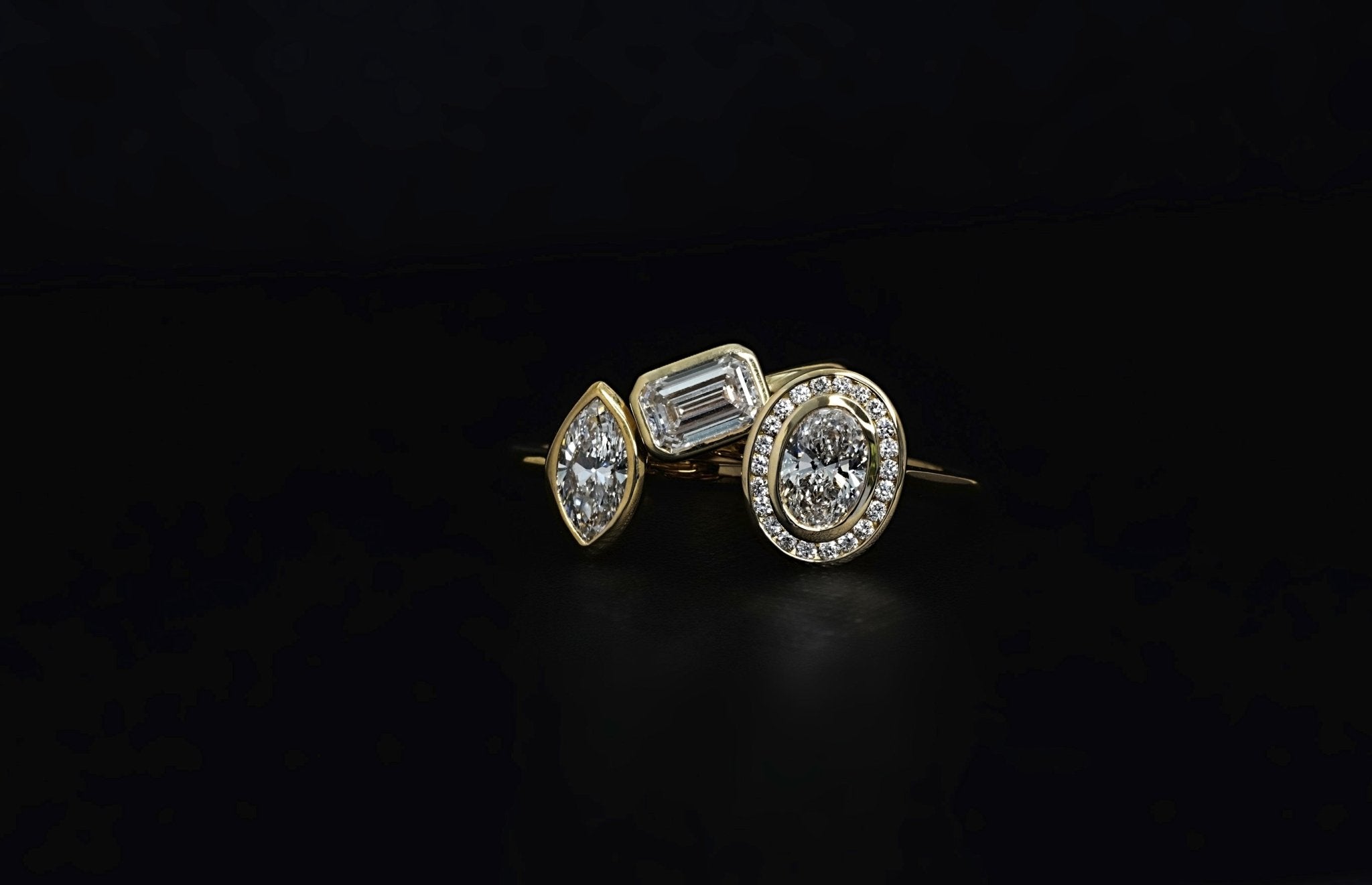 Rings-The Stephanie is truly effortless and timeless. The full bezel setting around the emerald cut diamond makes this ring unique and bold. Fall in love forever with this stunning design.-ELIISE MAAR JEWELLERY