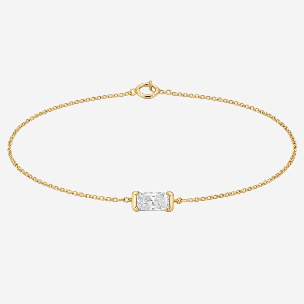 Bracelets-Vivian Solitaire Diamond Bracelet. Oval diamond centerpiece on a sleek bracelet. Elegant and timeless design.-ELIISE MAAR JEWELLERY