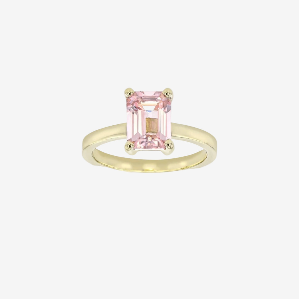 Chloe Morganite Ring-Engagement Rings-Eliise Maar Fine Jewellery Australia-AU: H ½ | Inside diameter: 15mm-14K Yellow Gold-Eliise Maar Jewellery
