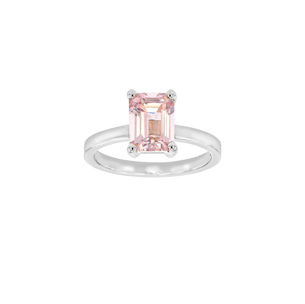 Chloe Morganite Ring-Engagement Rings-Eliise Maar Fine Jewellery Australia-AU: H ½ | Inside diameter: 15mm-18K White Gold-Eliise Maar Jewellery