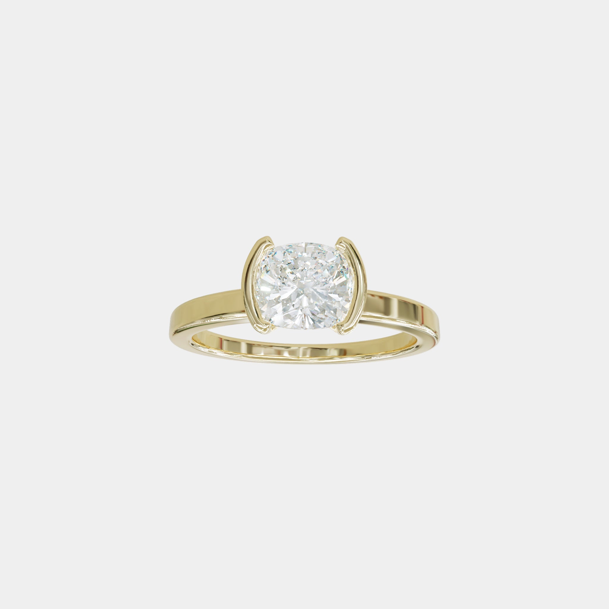 Isla Cushion Diamond Solitaire Ring-Rings-Eliise Maar Fine Jewellery Australia-14K Yellow Gold-Natural Diamond-Eliise Maar Jewellery