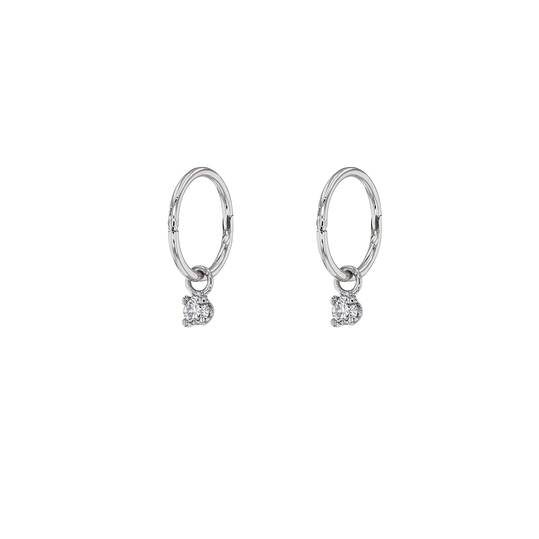 Natural White Gold Diamond Sleeper Earrings-Earrings-Eliise Maar Fine Jewellery Australia-Eliise Maar Jewellery