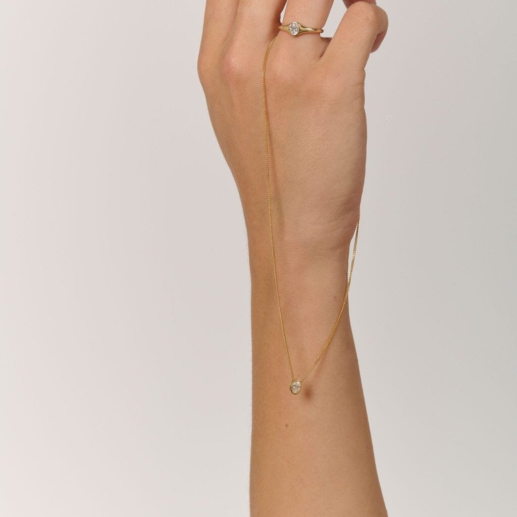 Oval Diamond Bezel Necklace