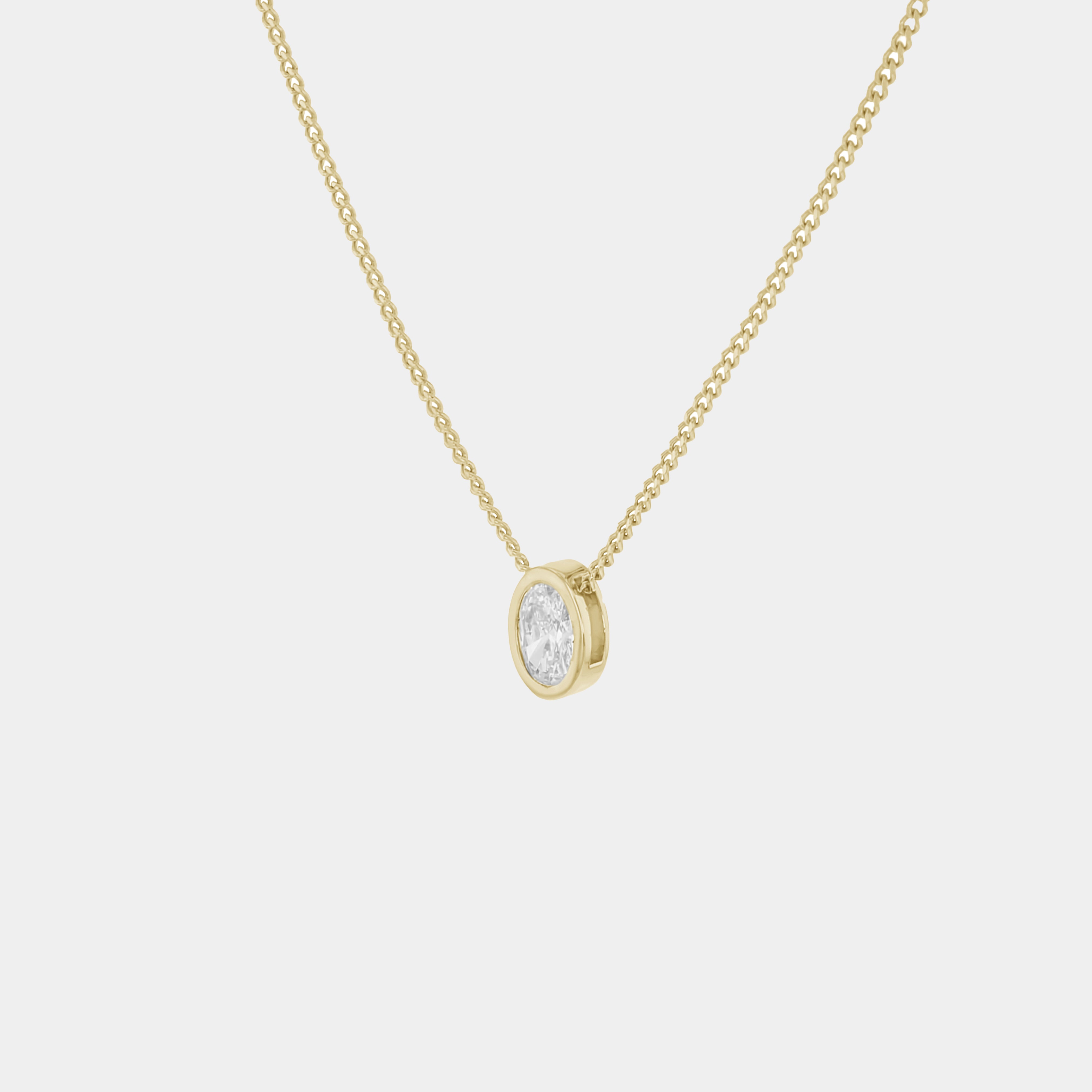 Oval Diamond Bezel Necklace
