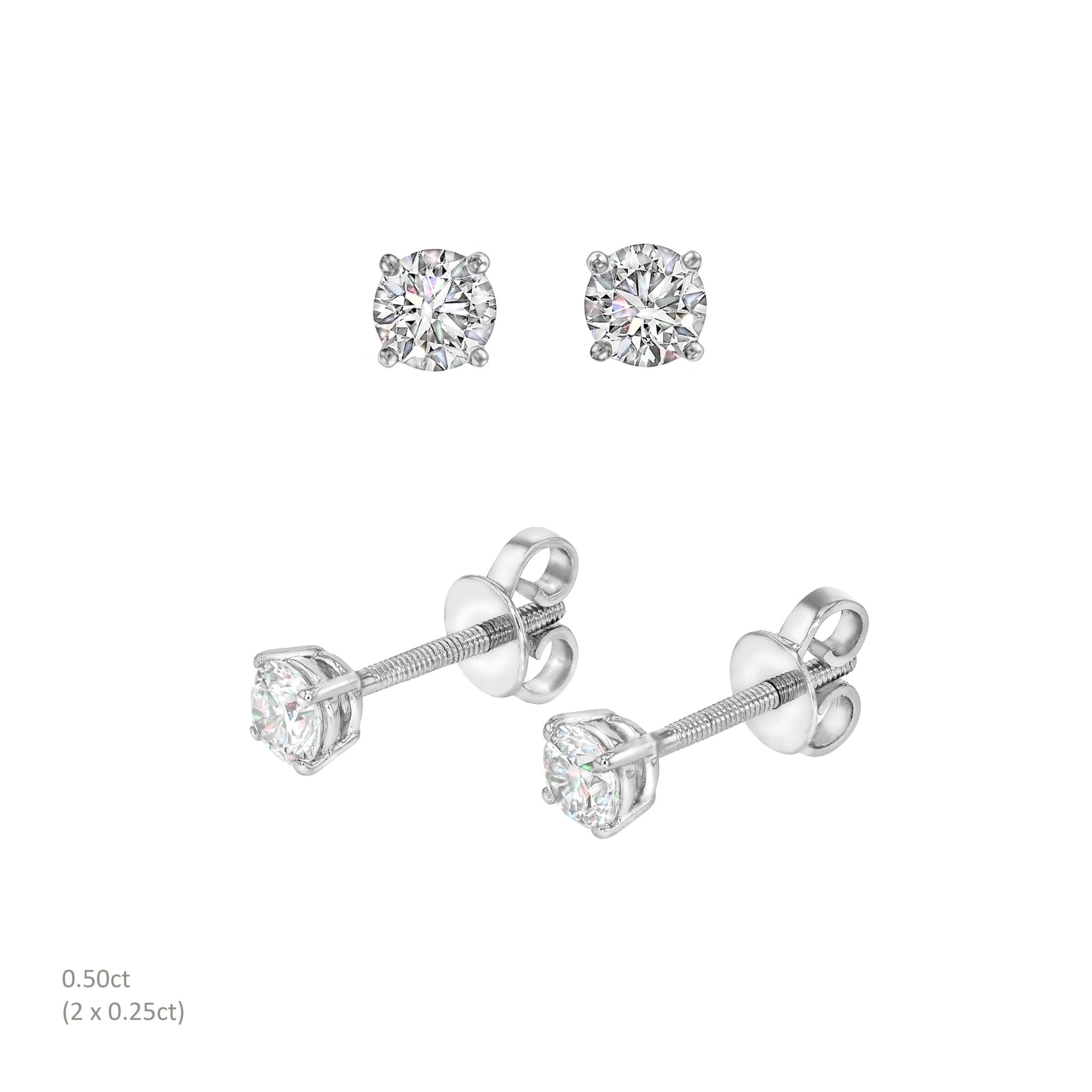 Solitaire Diamond Stud Earrings-Earrings-Eliise Maar Fine Jewellery Australia-Eliise Maar Jewellery