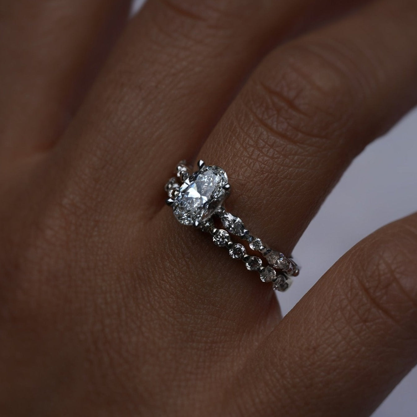 Rings-Our most classic Eliise Maar Design. With striking round brilliant and marquise cut diamonds set into the band in a dazzling wave of brilliance creating a crescendo at the centre stone of your choosing. This ring is feminine and mesmerising.-ELIISE MAAR JEWELLERY