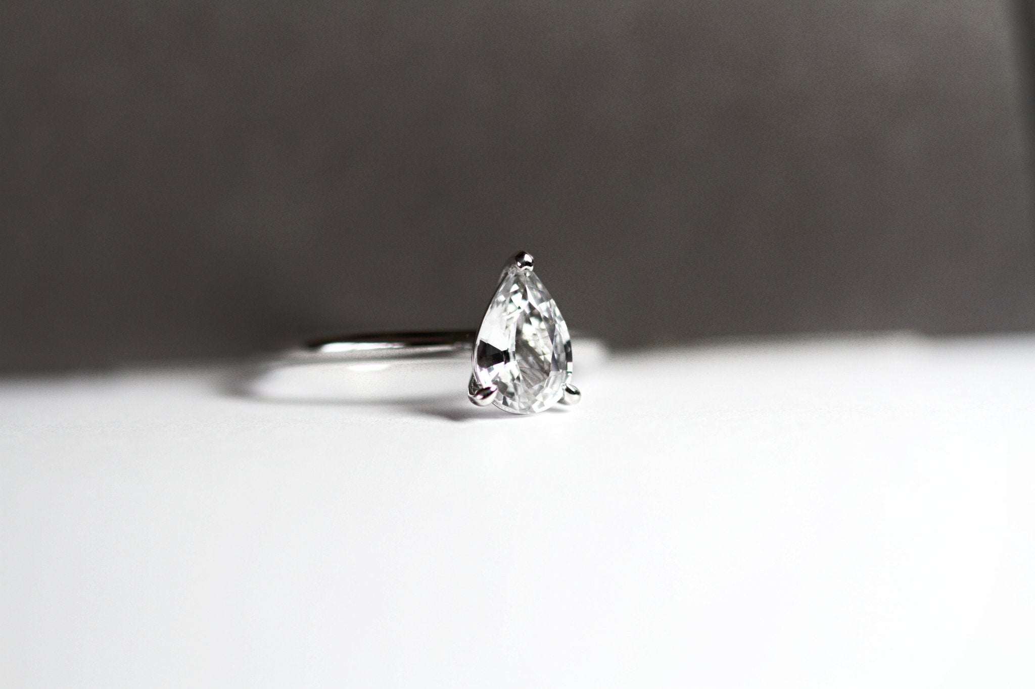 Rings-Feminine, nostalgic nod to the beauty, timelessness and grace of what it means to be woman. Made complete with the pink translucence of natural Morganite stone. Destined to be your forever obsession. An absolute treat for the minimalism lovers. Product Details - Featuring an 8x6mm pear-cut natural Australian sapphire- Ring is 1.80mm wide and 1.80mm thick-ELIISE MAAR JEWELLERY