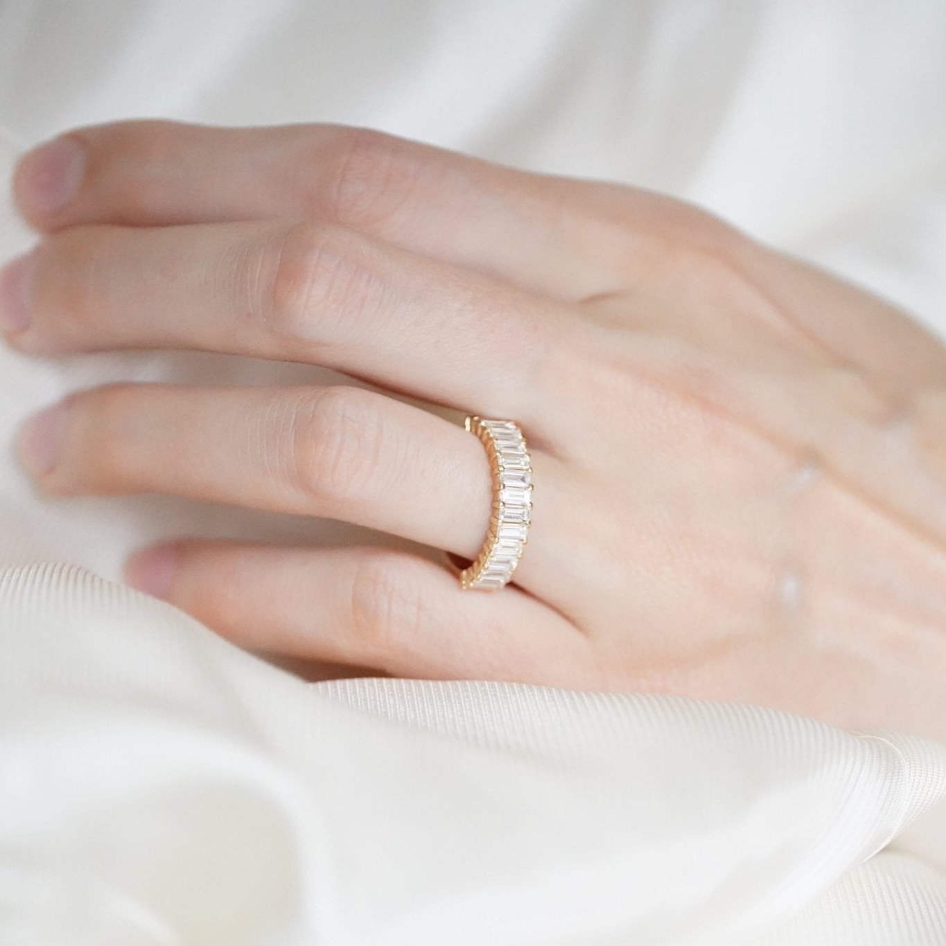 Bamboo Luxe Baguette Diamond Band-Diamond Band-Eliise Maar Fine Jewellery Australia-Eliise Maar Jewellery