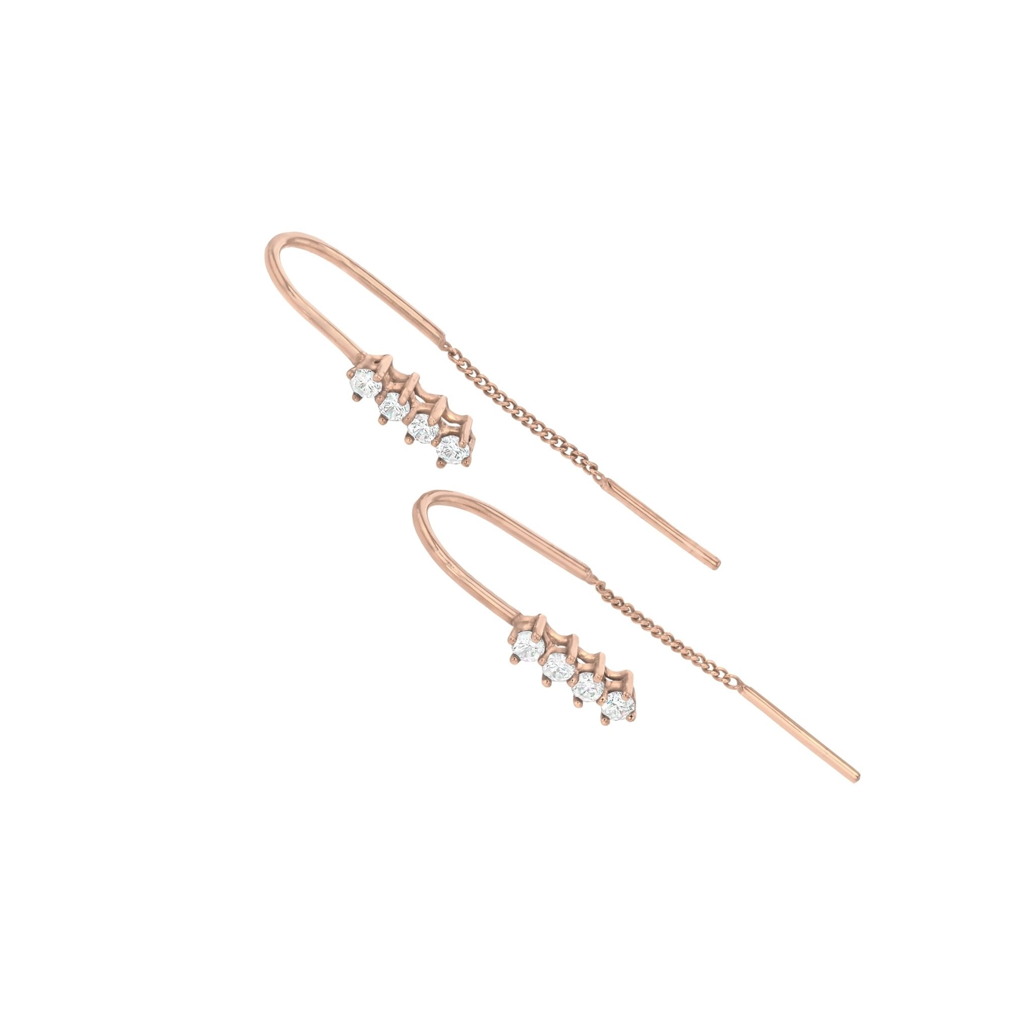 Ella Chain Diamond Earrings-Earrings-Eliise Maar Fine Jewellery Australia-Eliise Maar Jewellery