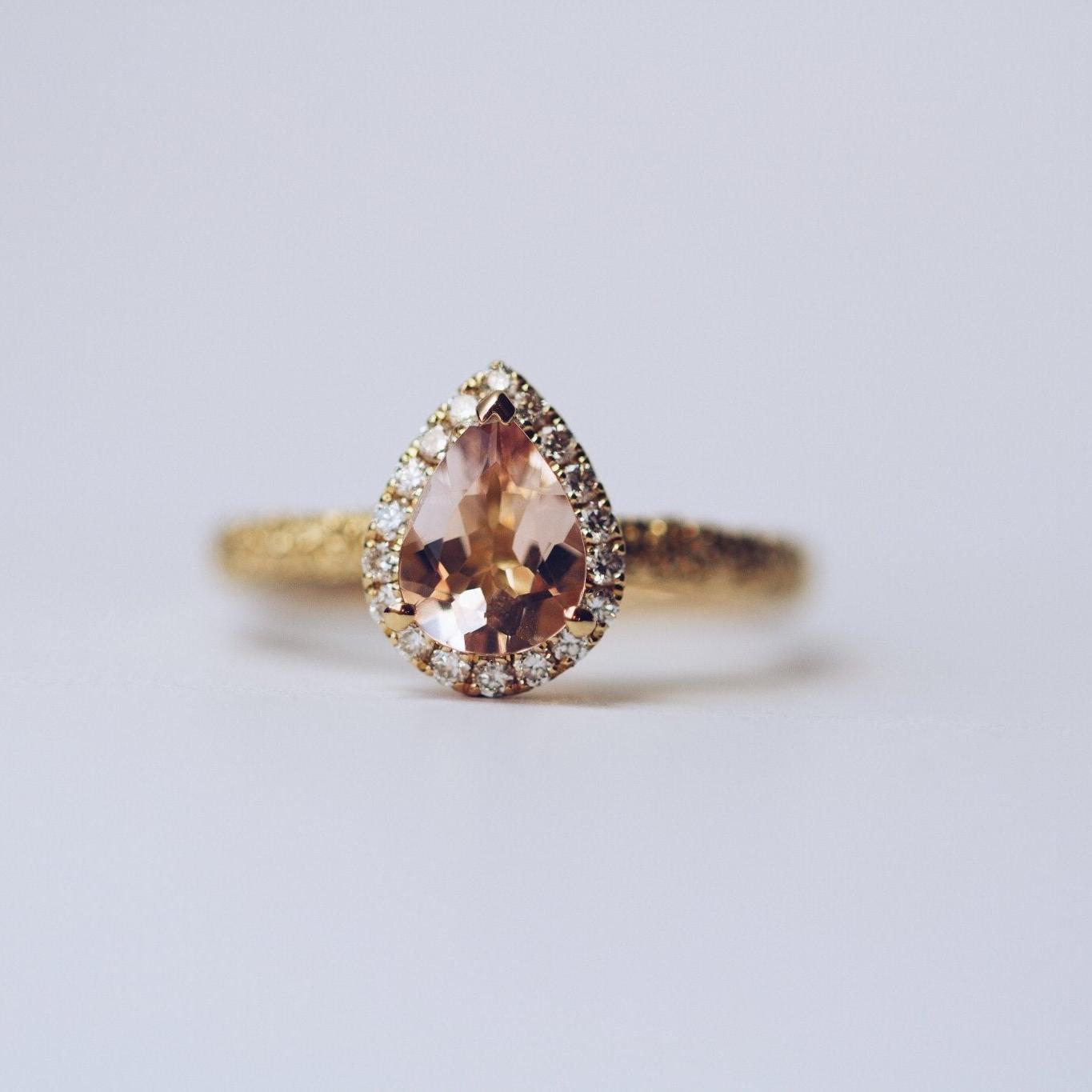 Frost Lily Ring Morganite-Engagement Rings-Eliise Maar Fine Jewellery Australia-Eliise Maar Jewellery