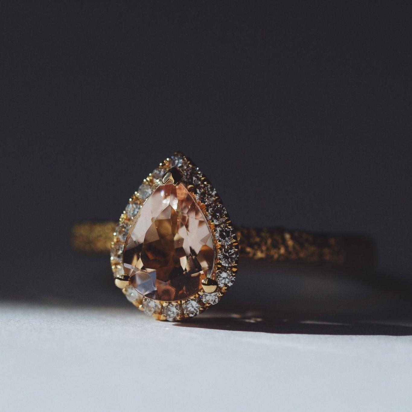 Frost Lily Ring Morganite-Engagement Rings-Eliise Maar Fine Jewellery Australia-Eliise Maar Jewellery
