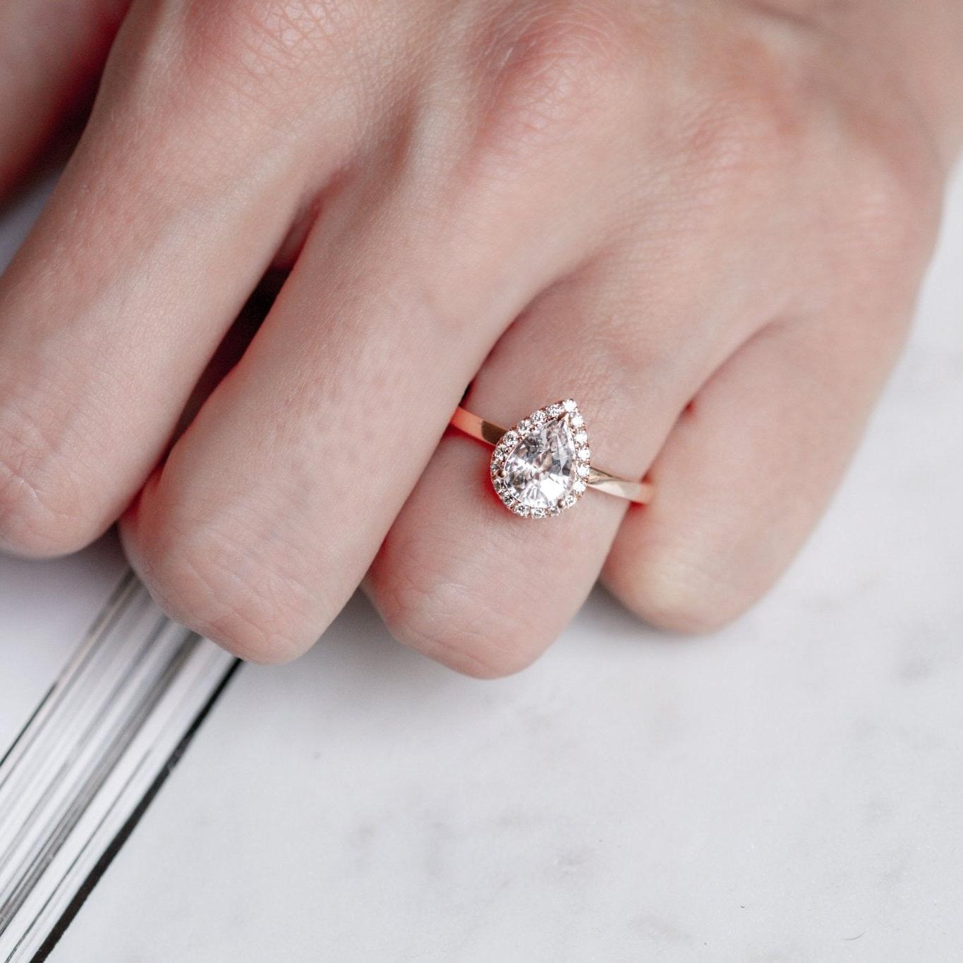 Frost Lily Ring Morganite-Engagement Rings-Eliise Maar Fine Jewellery Australia-Eliise Maar Jewellery