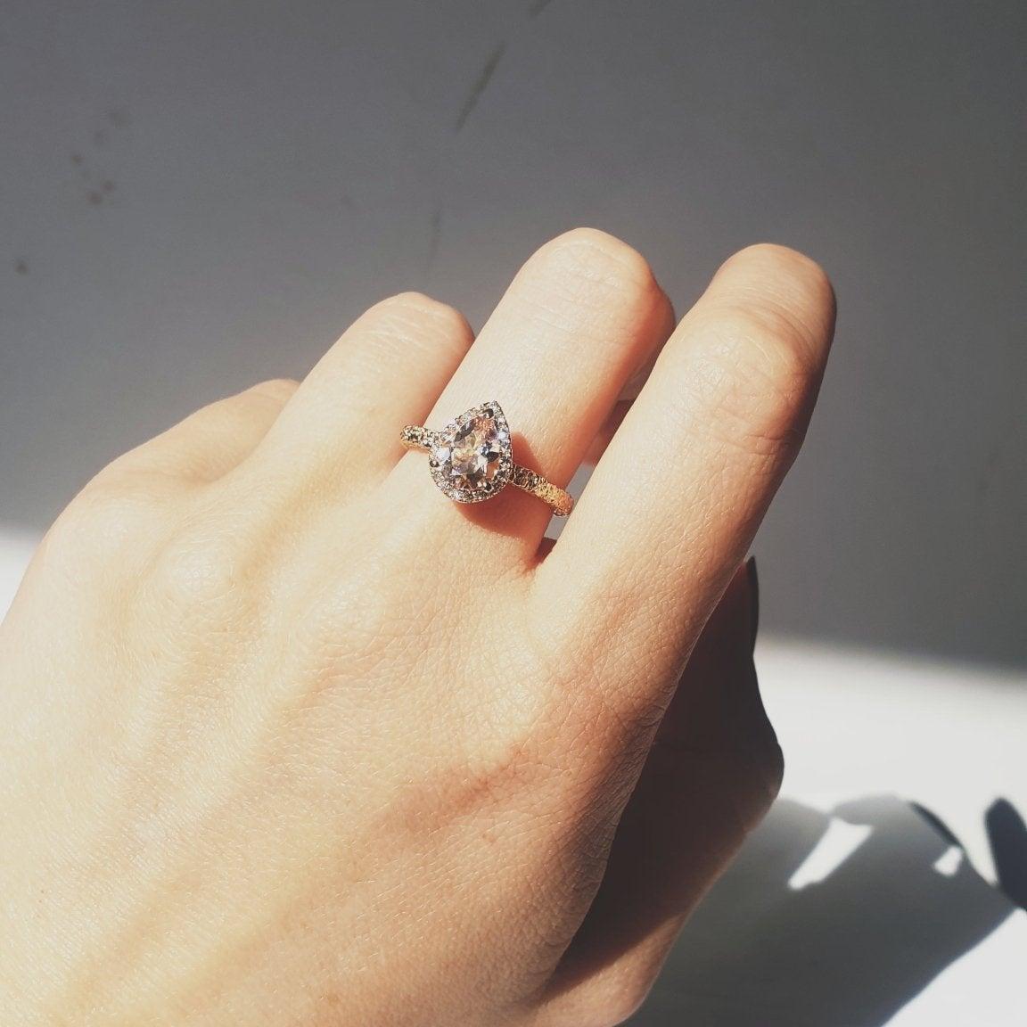 Frost Lily Ring Morganite-Engagement Rings-Eliise Maar Fine Jewellery Australia-Eliise Maar Jewellery