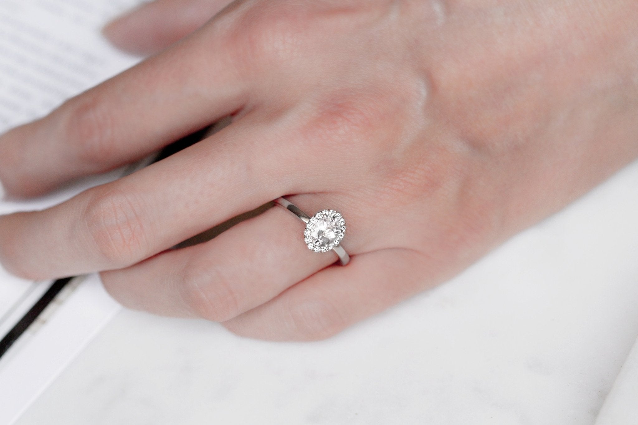 Mona Ring White Sapphire-Engagement Rings-Eliise Maar Fine Jewellery Australia-Eliise Maar Jewellery