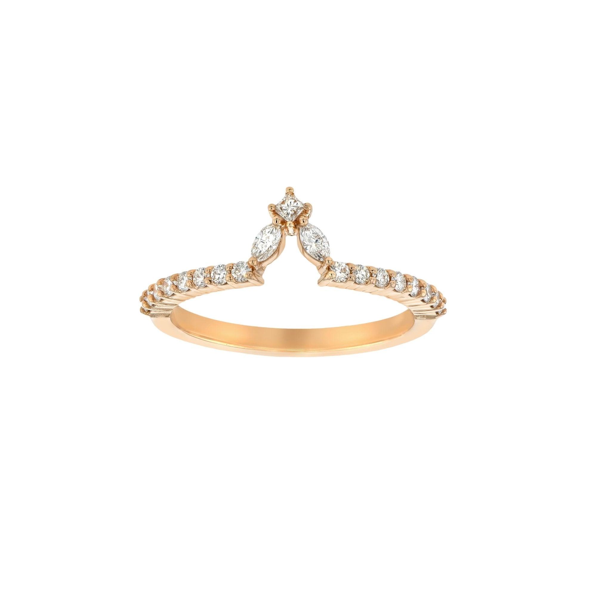 Natasha Diamond Crown-Rings-Eliise Maar Fine Jewellery Australia-AU: H ½ | Inside diameter: 15mm-18K Rose Gold-Eliise Maar Jewellery