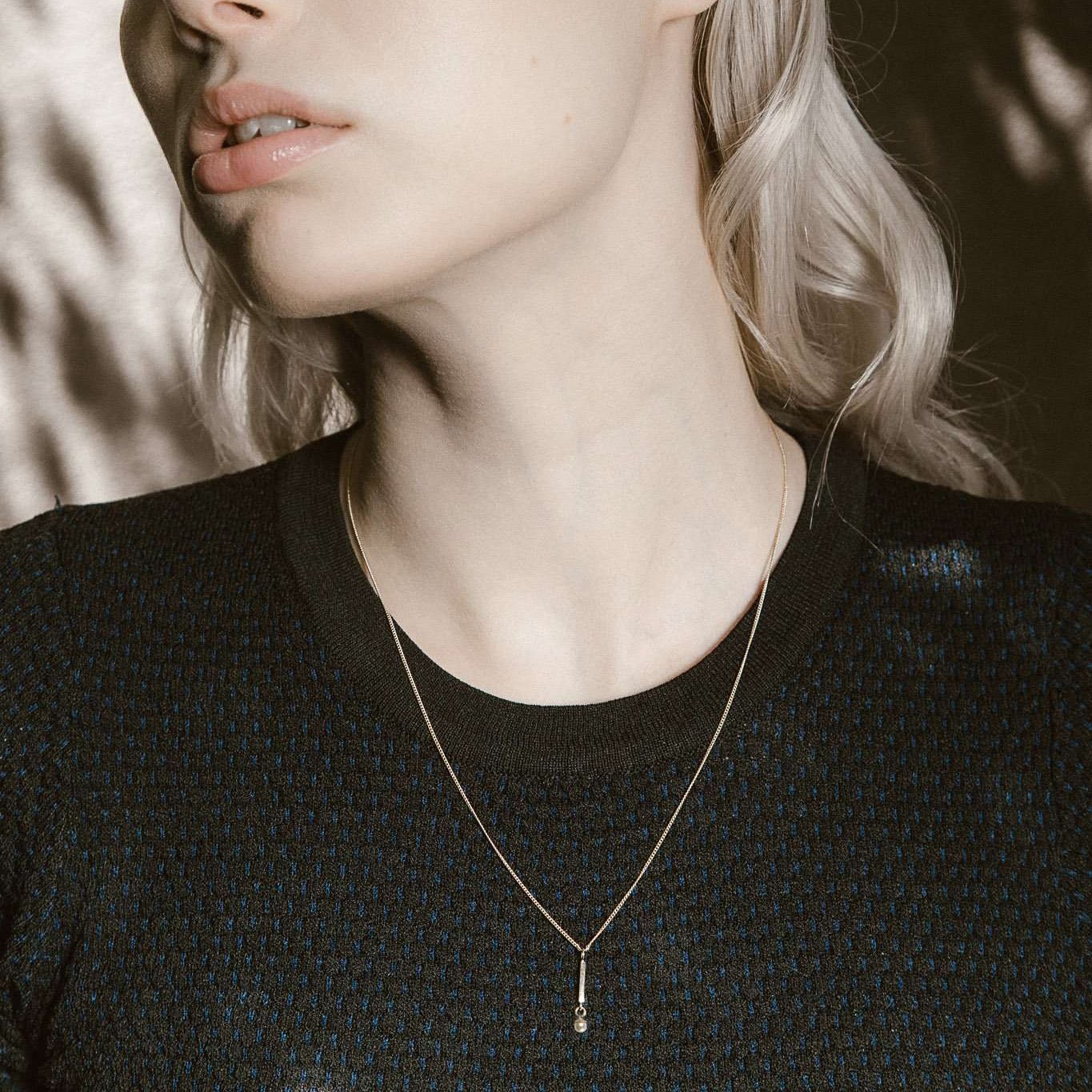 Pearl Bar Drop Necklace-Necklaces-Eliise Maar Fine Jewellery Australia-Eliise Maar Jewellery