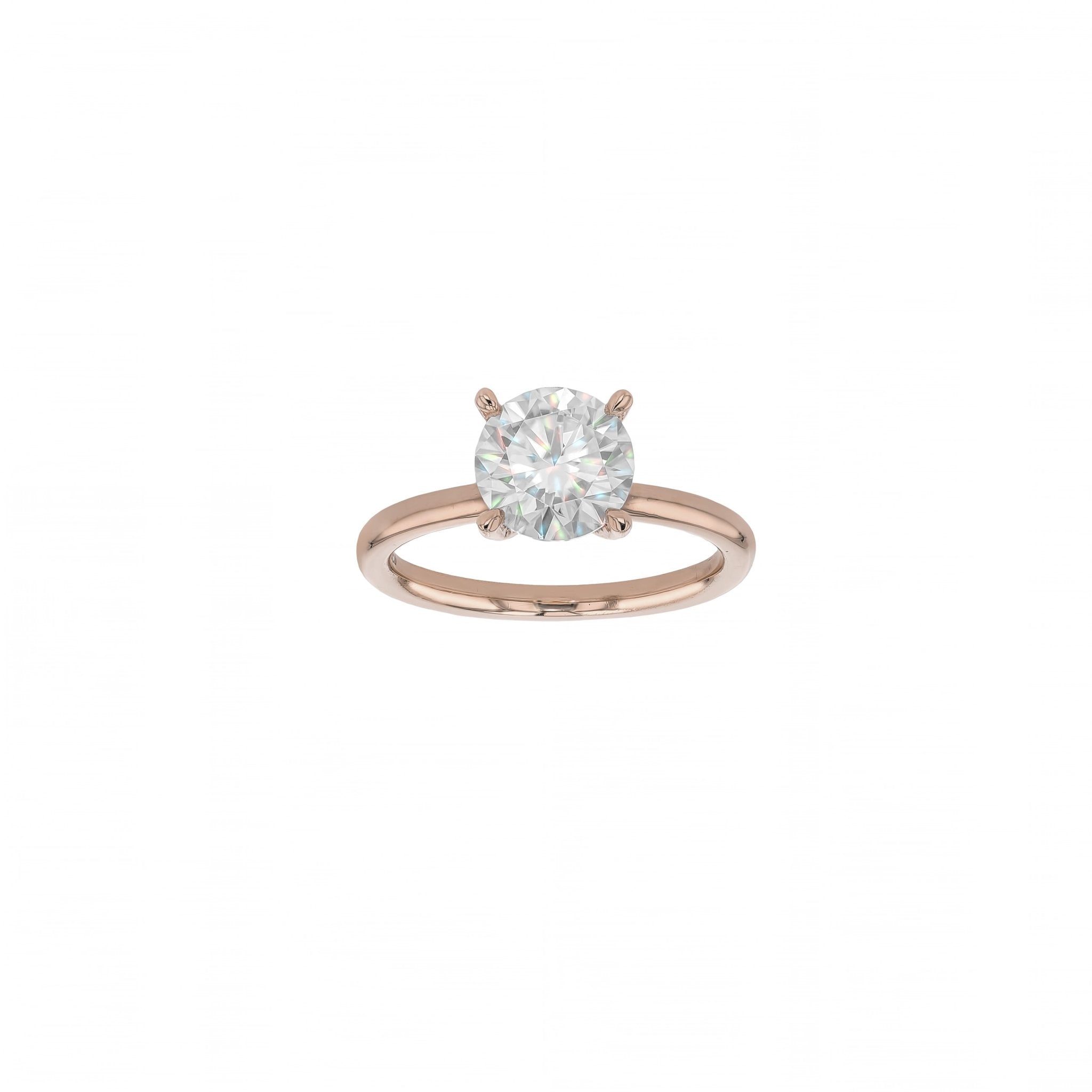 7mm Round Harper Moissanite Size I 18K Rose Gold Eliise Maar Jewellery