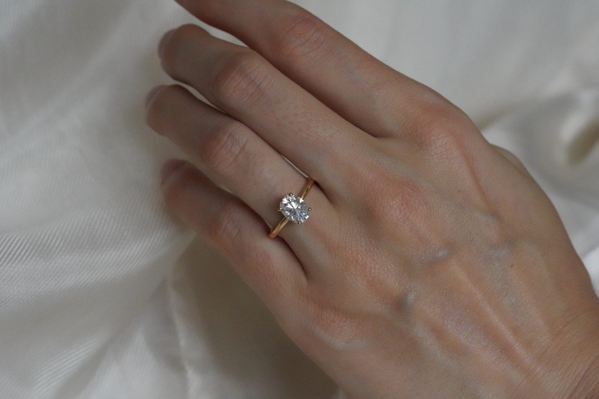 8x6mm Grace Moissanite Solitaire Ring Size K 18K Rose Gold Eliise Maar Jewellery