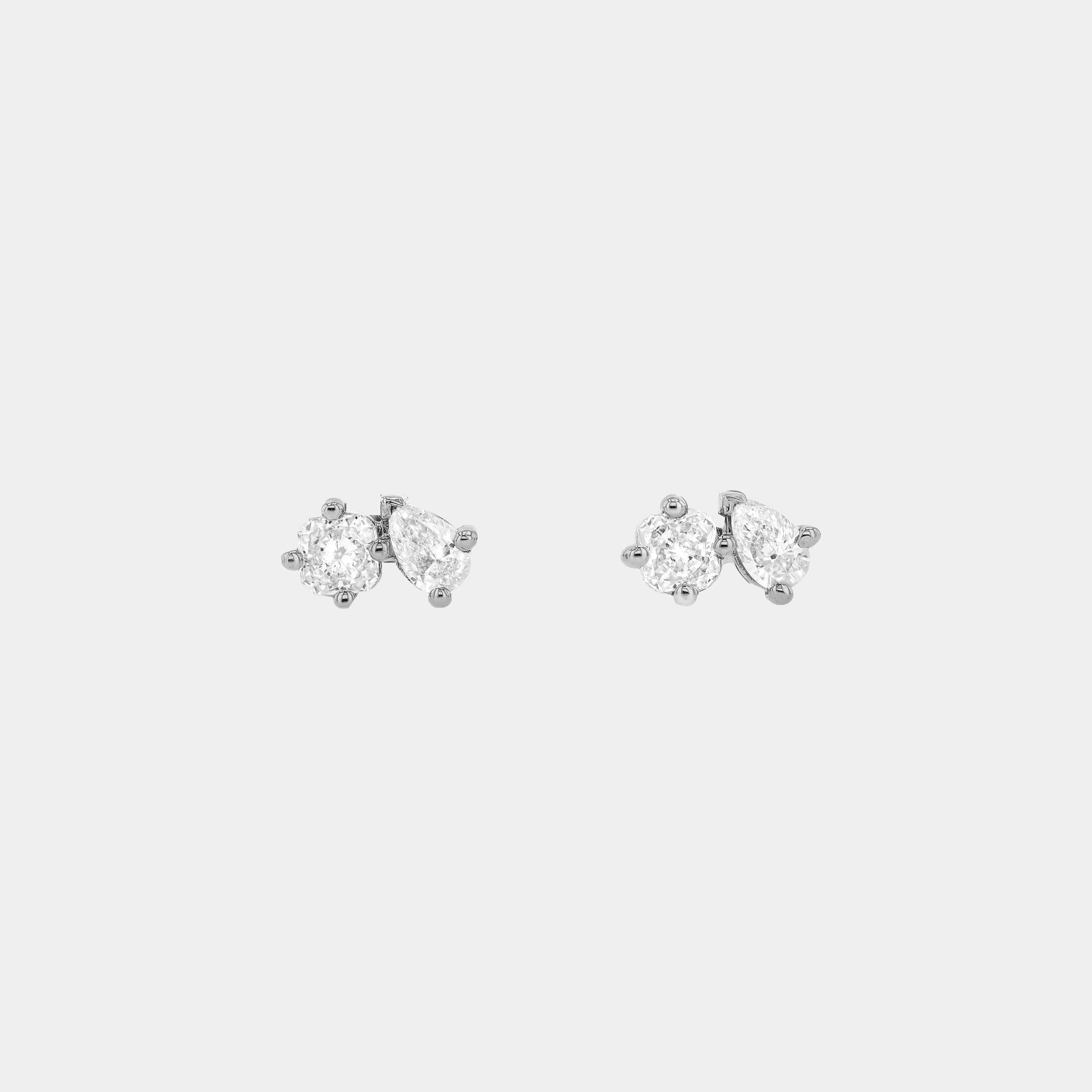 Earrings-Angelica Diamond Earrings combine pear and radiant cuts. Made to order in Australia with 2-4 weeks lead time. Ethically sourced diamonds and gemstones, crafted in recycled and refined gold. Part of the Angelica Collection.-ELIISE MAAR JEWELLERY