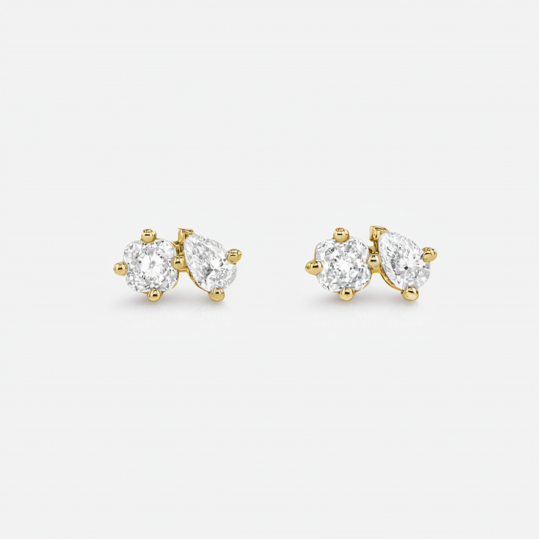 Earrings-Angelica Diamond Earrings combine pear and radiant cuts. Made to order in Australia with 2-4 weeks lead time. Ethically sourced diamonds and gemstones, crafted in recycled and refined gold. Part of the Angelica Collection.-ELIISE MAAR JEWELLERY