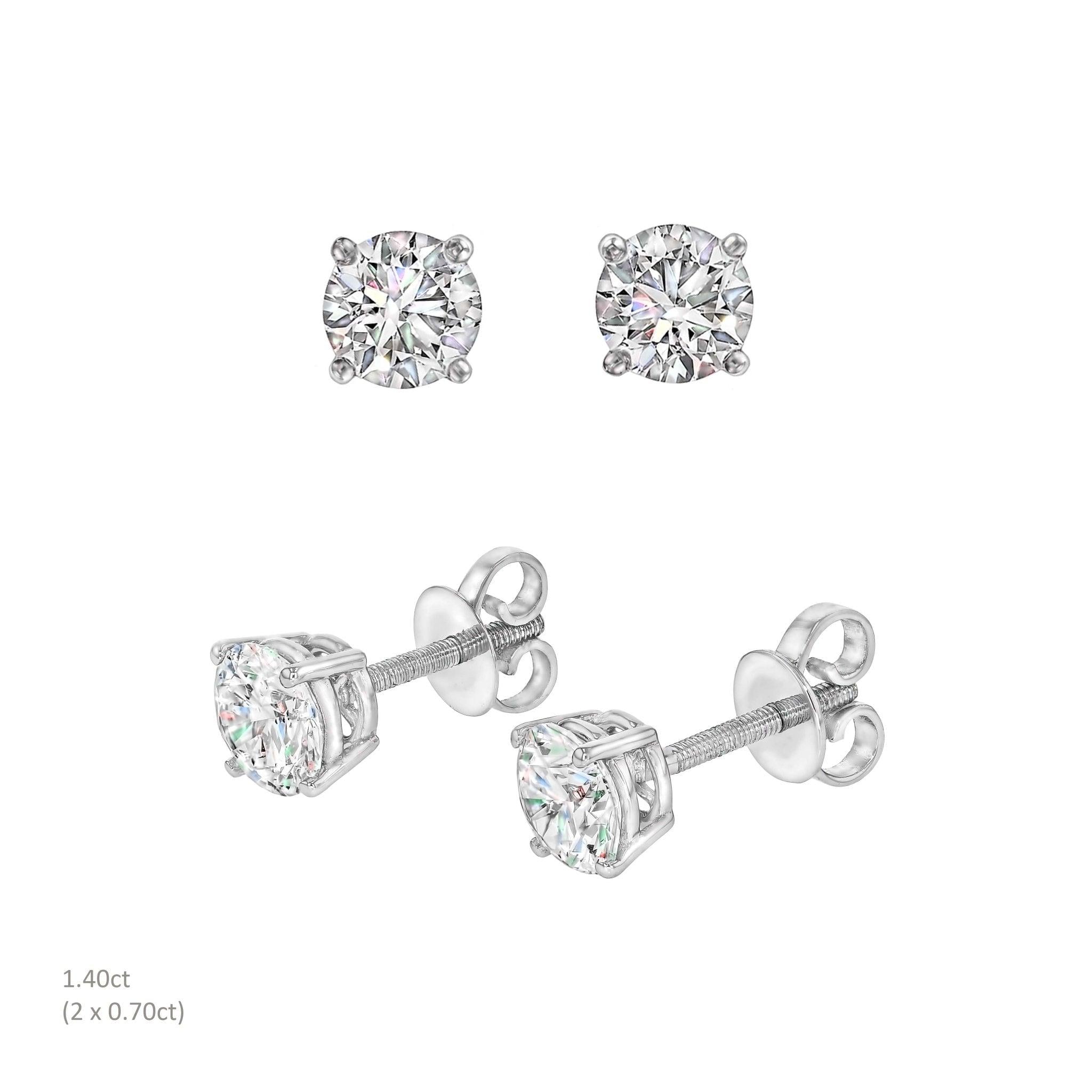 Earrings-Classic Solitaire Diamond Earrings. Made to order in Australia with a 2-4 week lead time. Pair with a diamond necklace for a complete look.-ELIISE MAAR JEWELLERY