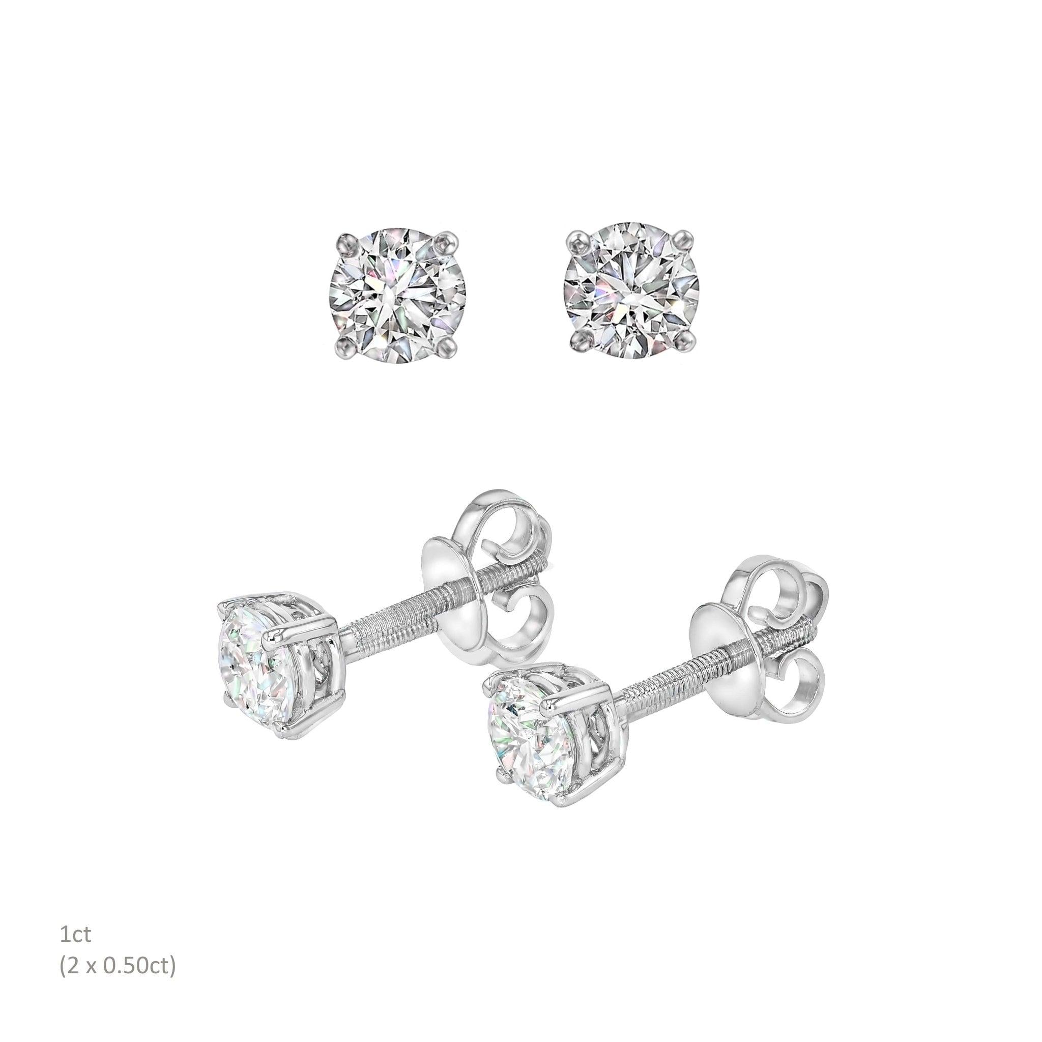 Earrings-Classic Solitaire Diamond Earrings. Made to order in Australia with a 2-4 week lead time. Pair with a diamond necklace for a complete look.-ELIISE MAAR JEWELLERY