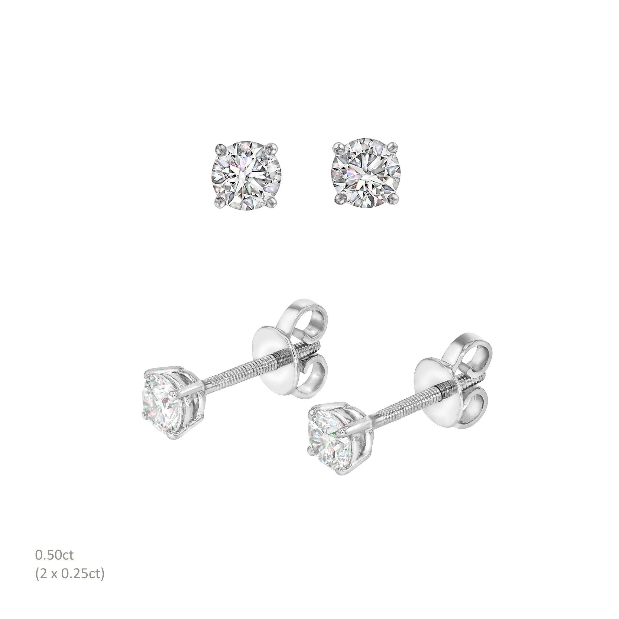 Earrings-Classic Solitaire Diamond Earrings. Made to order in Australia with a 2-4 week lead time. Pair with a diamond necklace for a complete look.-ELIISE MAAR JEWELLERY