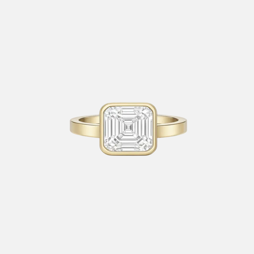 Rings-The Eda Asscher Diamond Solitaire presents an understated yet striking design. A refined choice for the discerning wearer who appreciates distinctive craftsmanship and timeless beauty with a modern sensibility.-ELIISE MAAR JEWELLERY