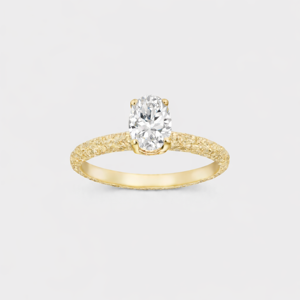 Rings-One of Eliise Maar’s most-renowned pieces from her signature FROST collection. The Fine Frost Ring wears like a modern day fairytale. Designed for everyday living and as the perfect engagement ring. The frost texture is unique to Eliise Maar, making it a distinct and recognisable piece of jewellery that will never fade.-ELIISE MAAR JEWELLERY