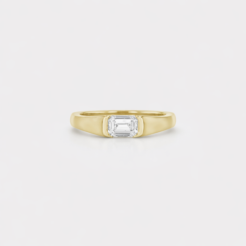 Emerald Diamond Signet Ring